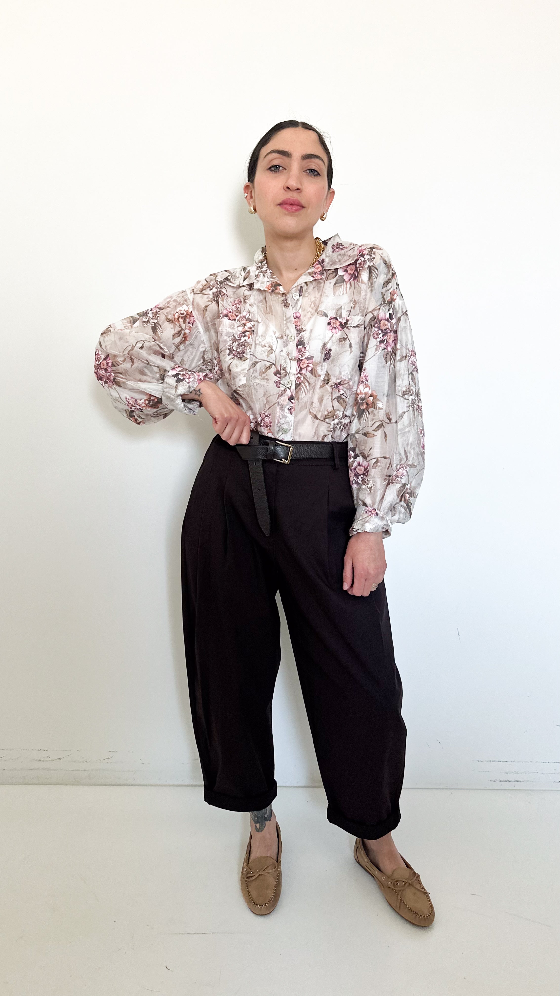 Pantaloni Ilaria In Cotone Marroni