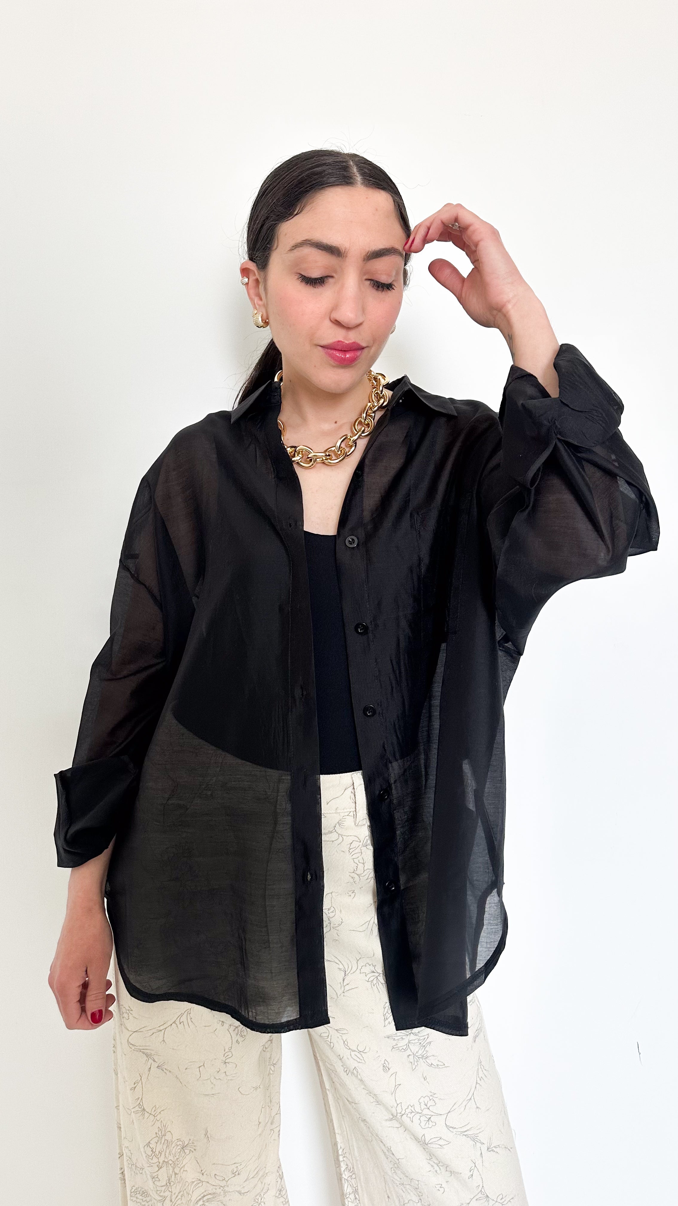 Camicia Velata Nera