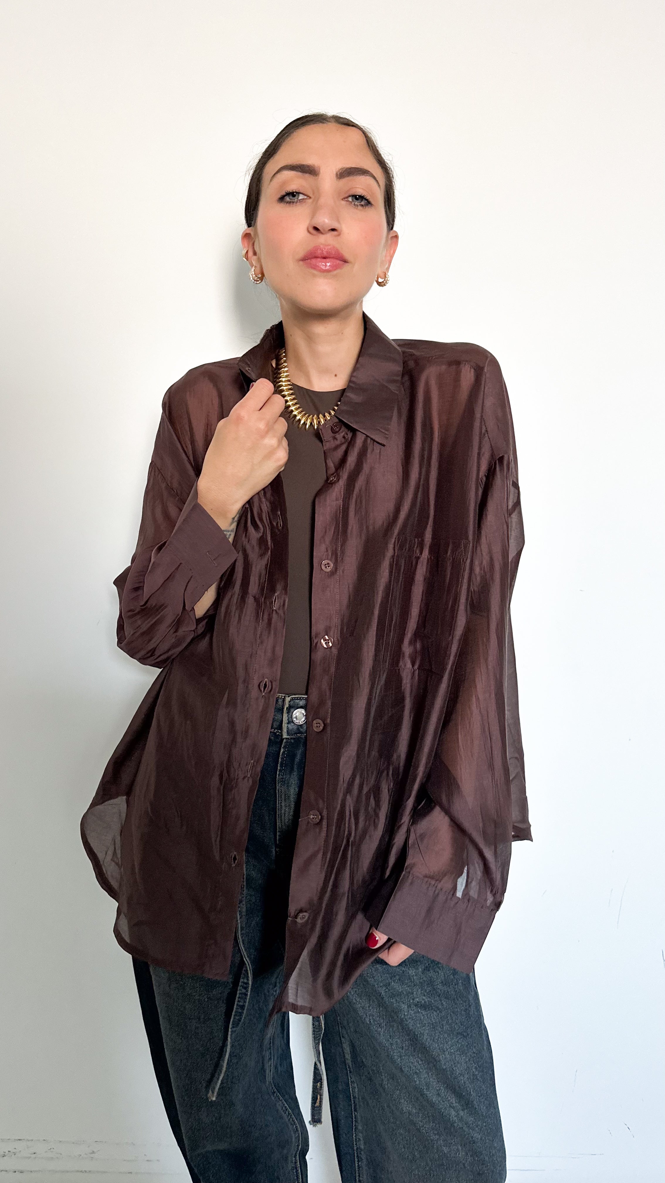 Camicia Velata Mocha