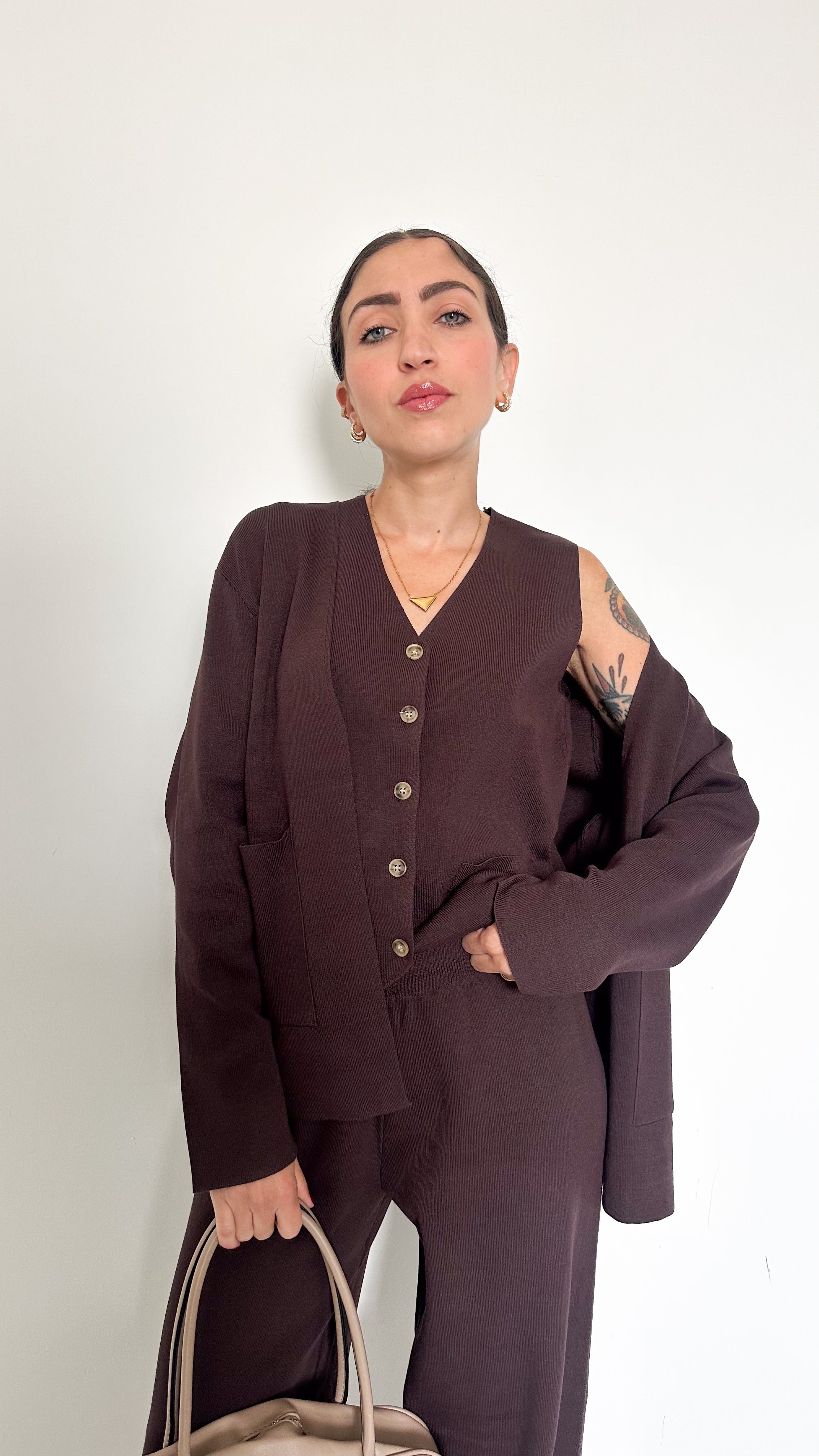 Coordinato Tre Pezzi Marrone