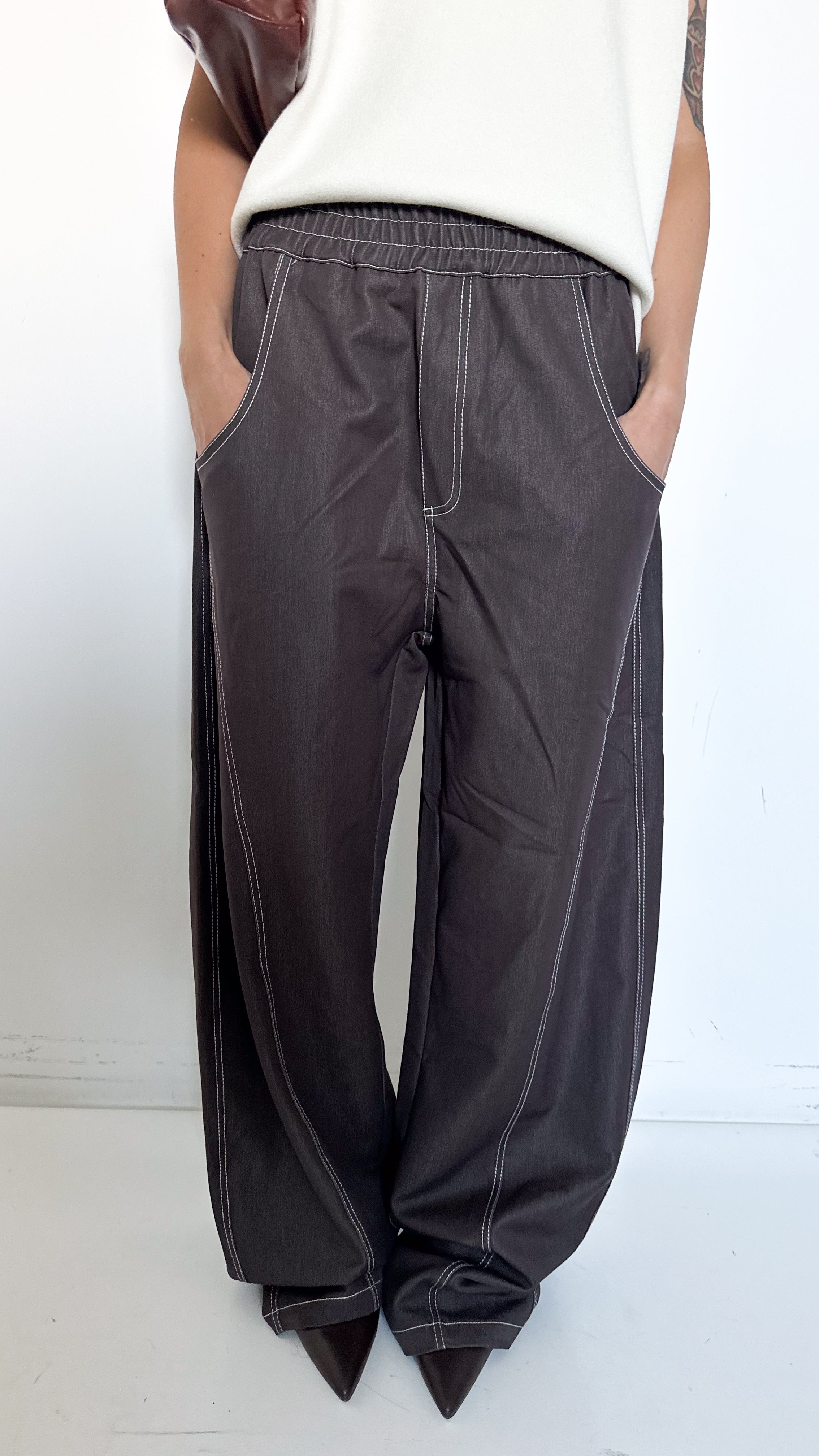 Pantaloni Marroni Wide Leg