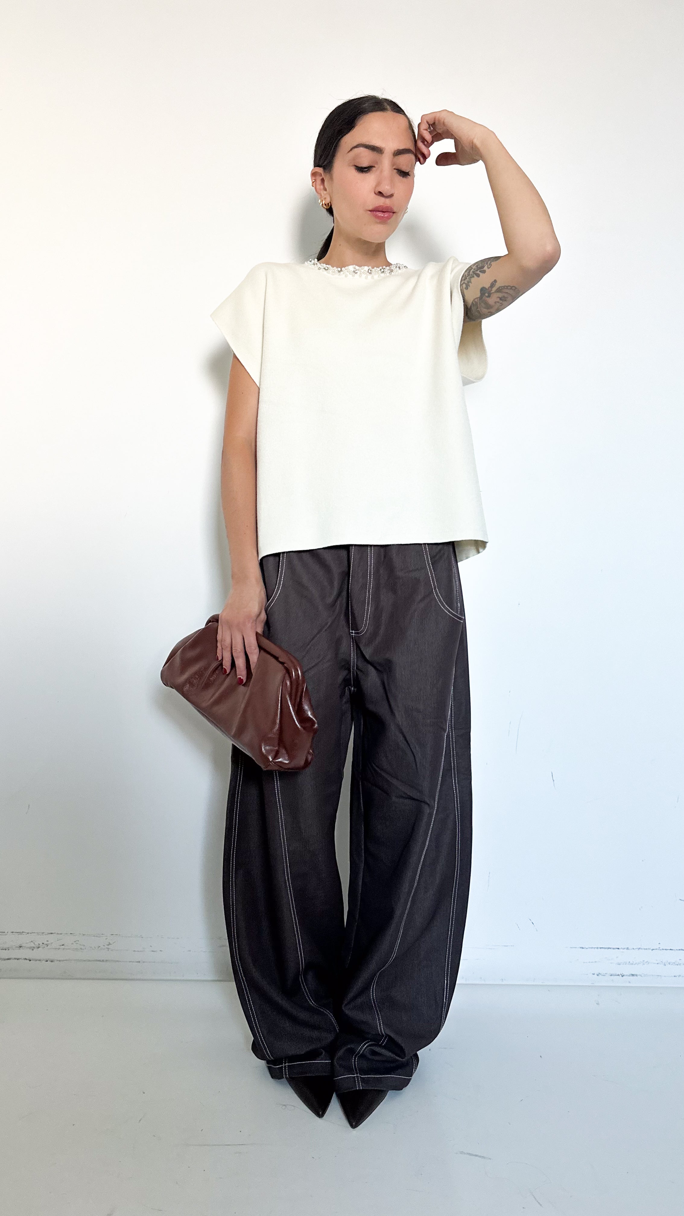 Pantaloni Marroni Wide Leg
