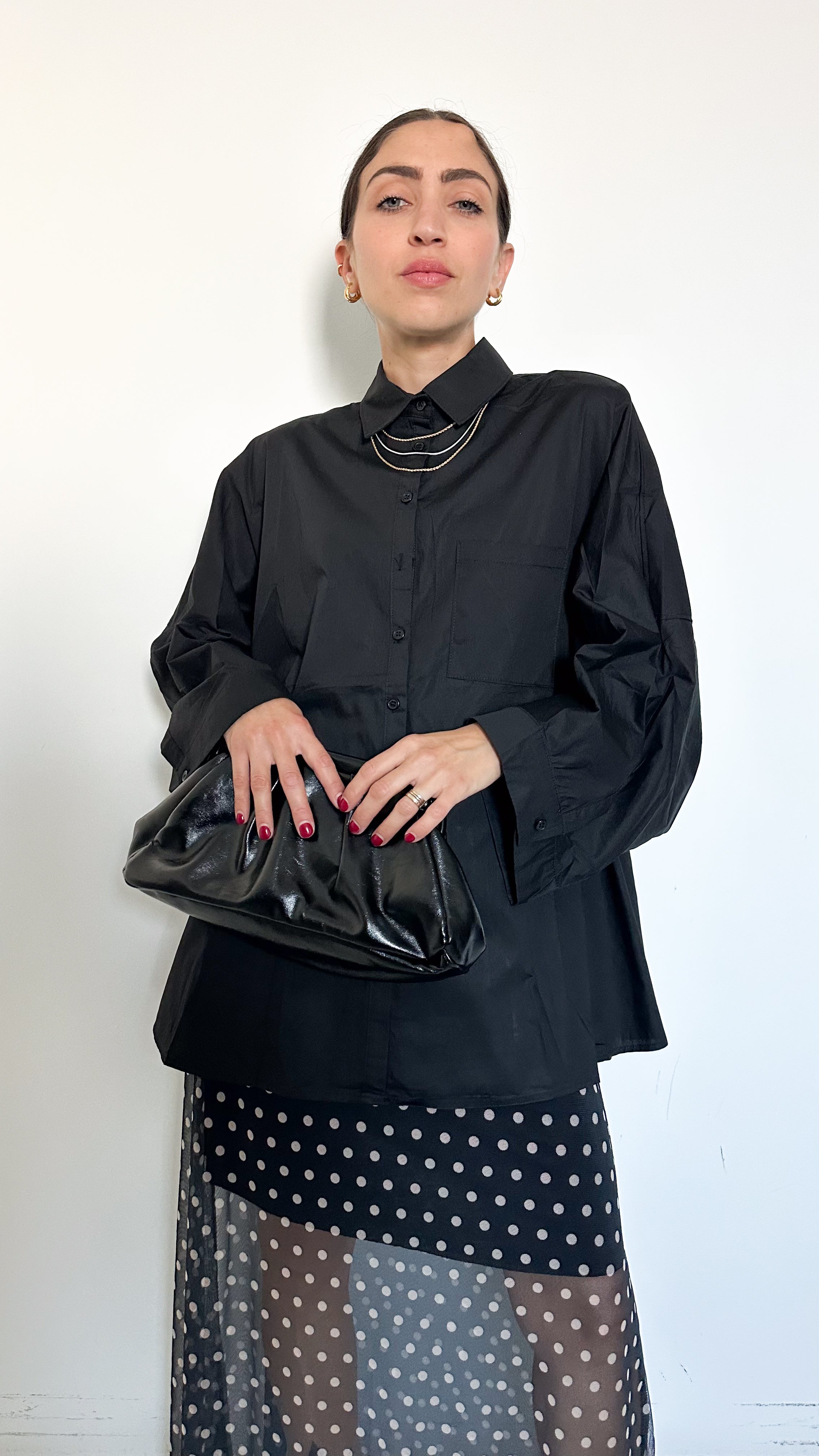 Camicia Nera Over Manica Raglan