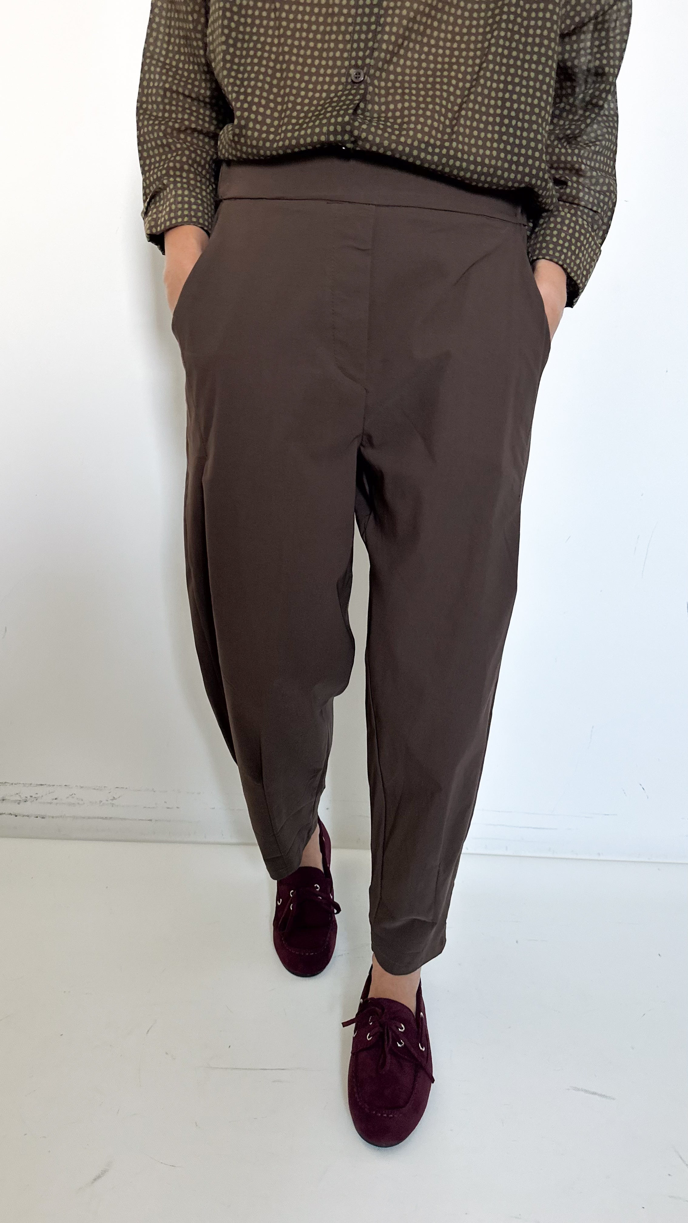 Pantaloni Balloon Marroni