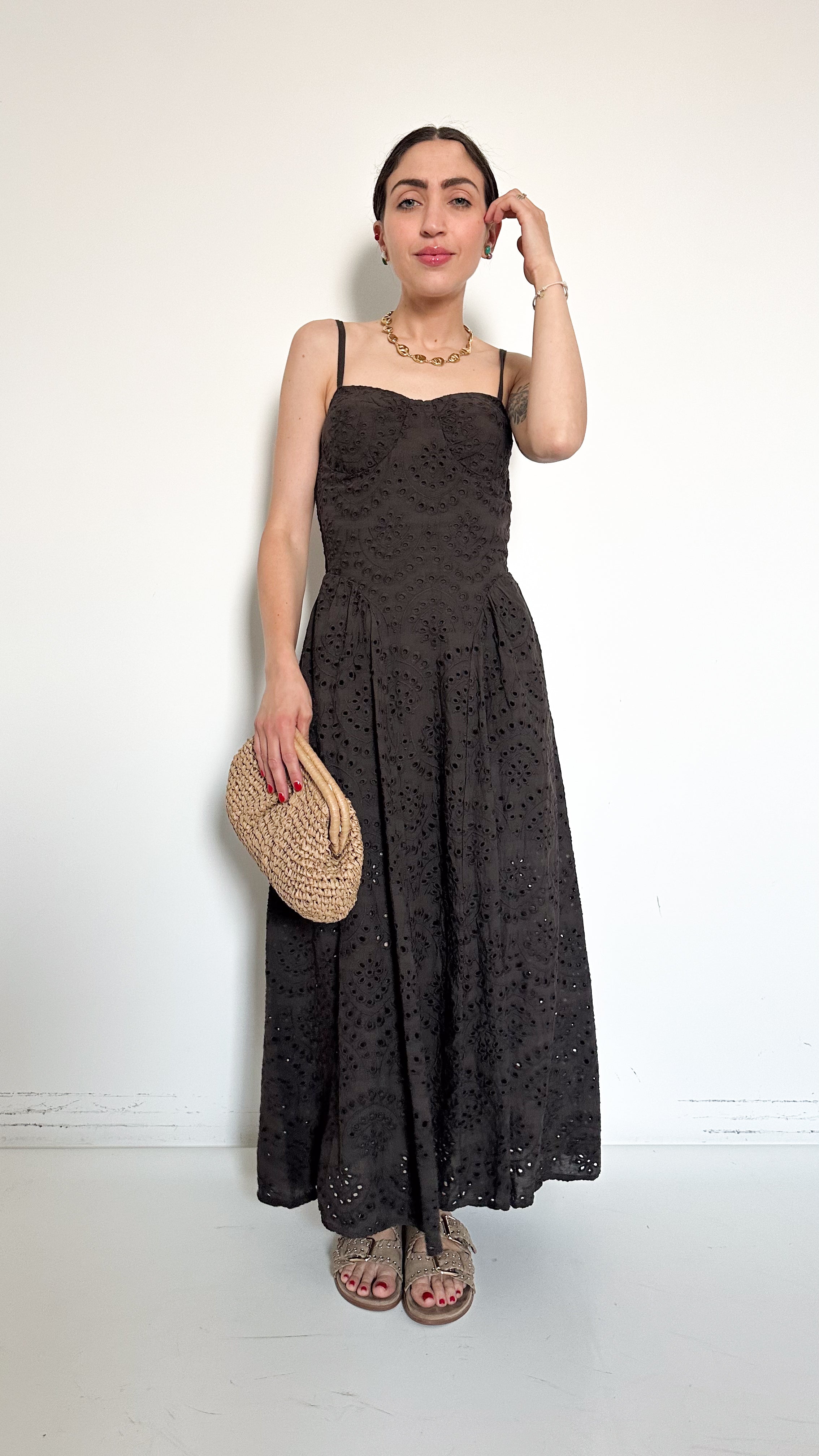 Vestito Marrone In Cotone