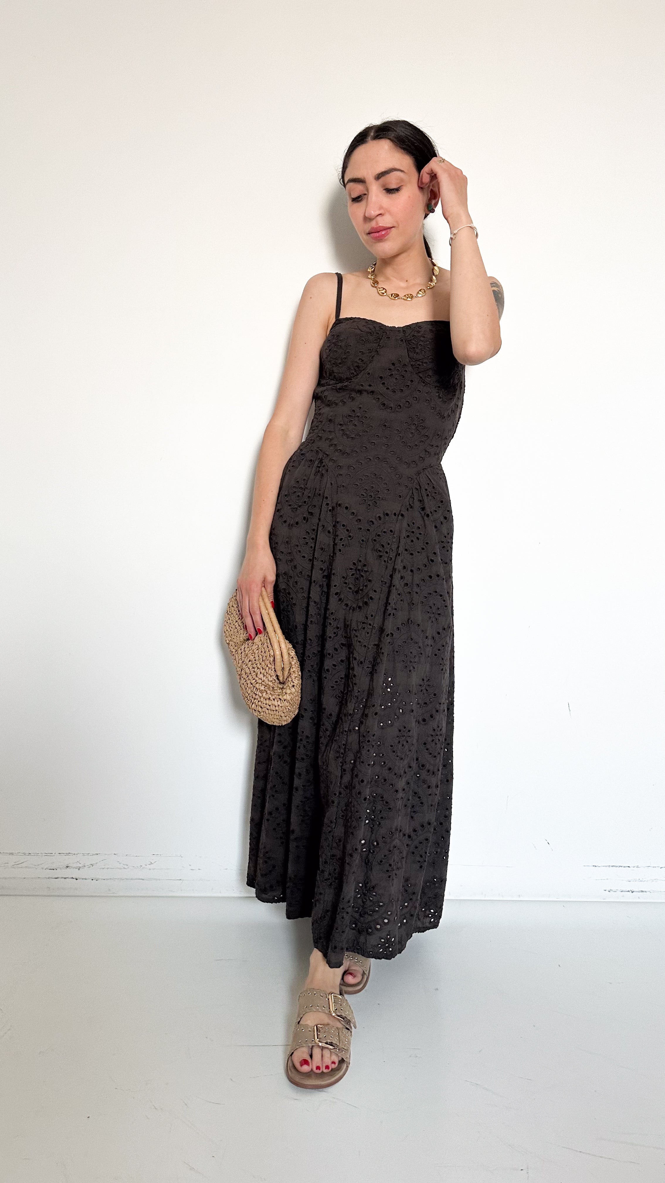 Vestito Marrone In Cotone