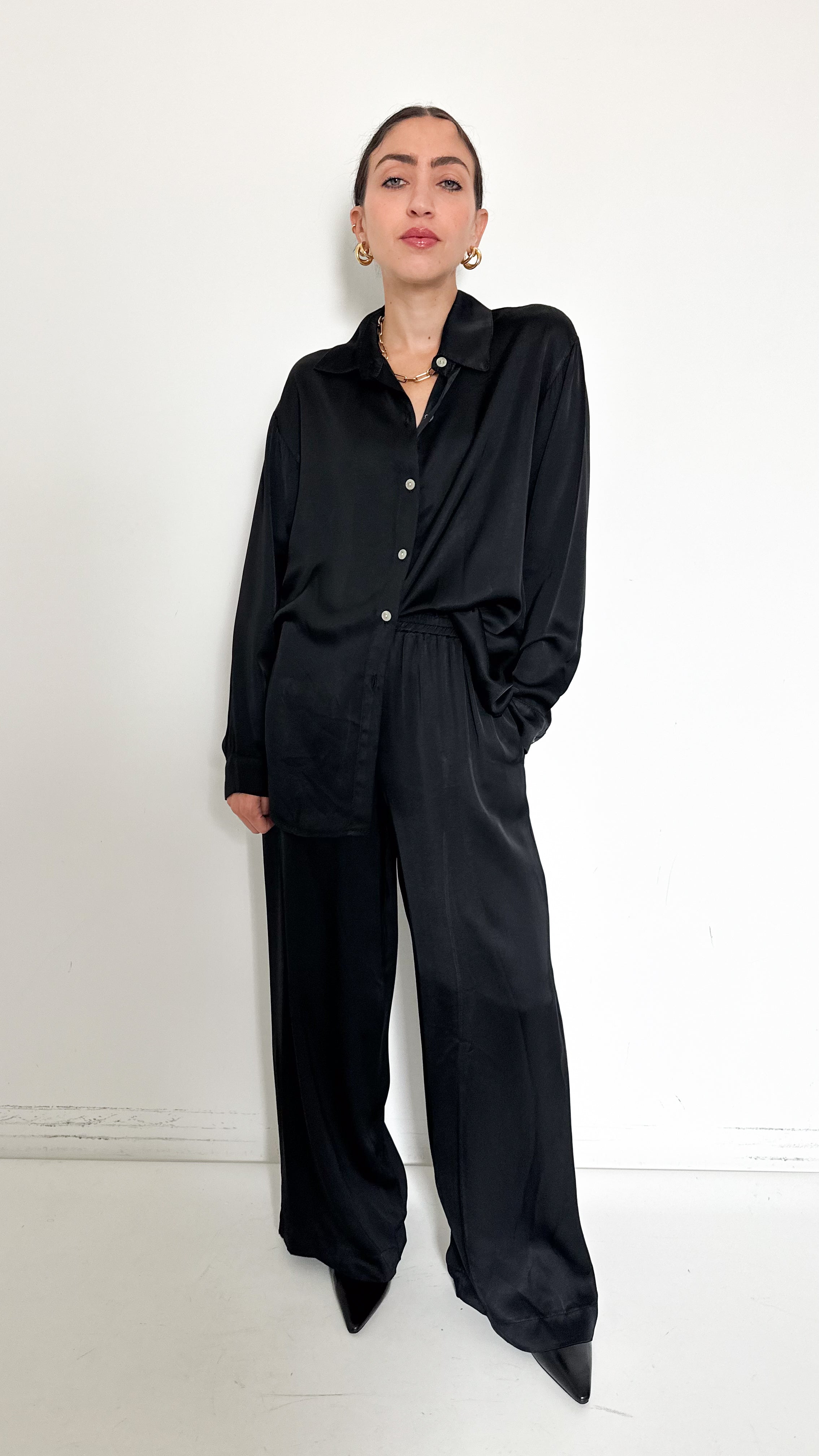 Coordinato In Satin Nero