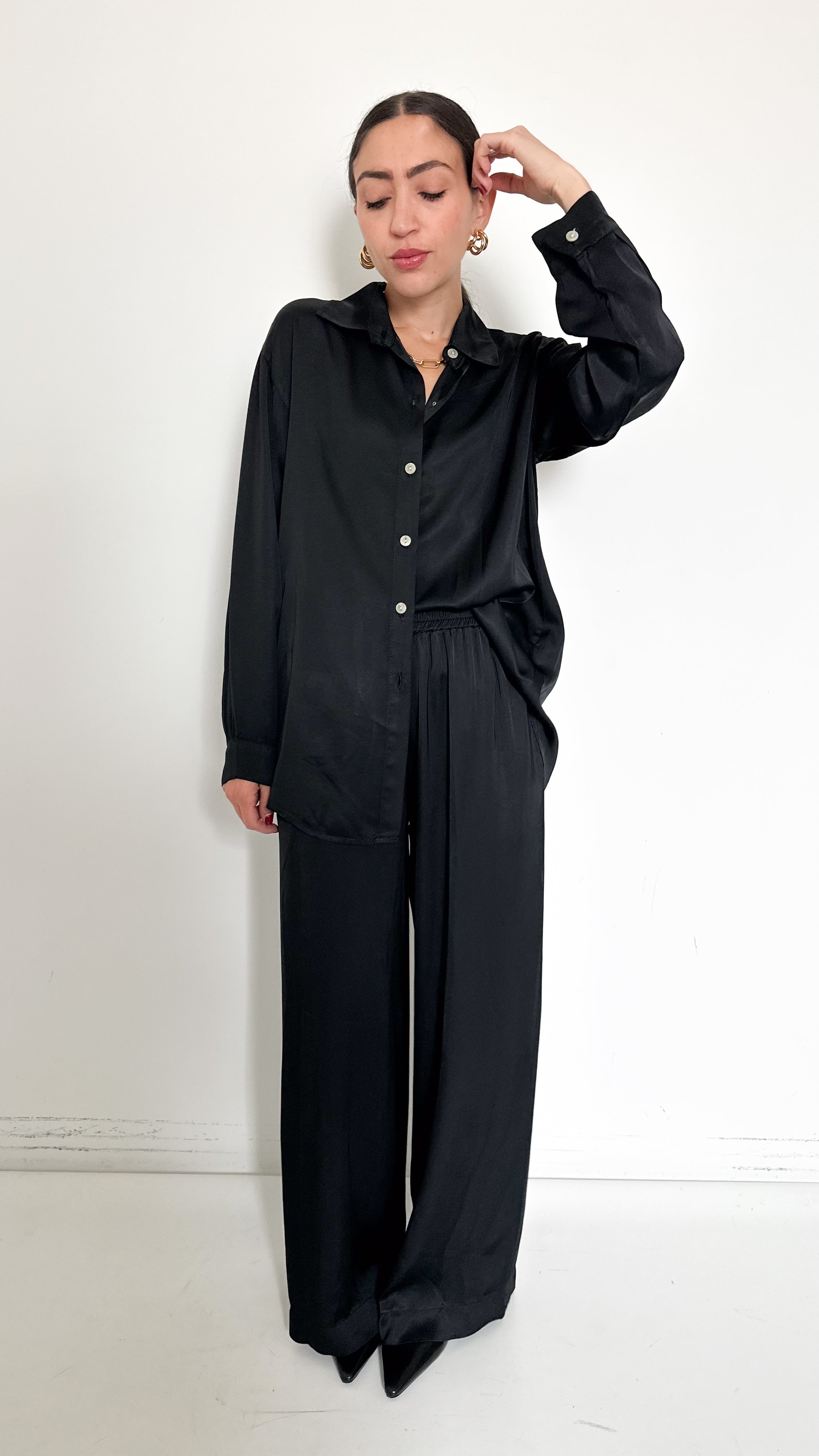 Coordinato In Satin Nero