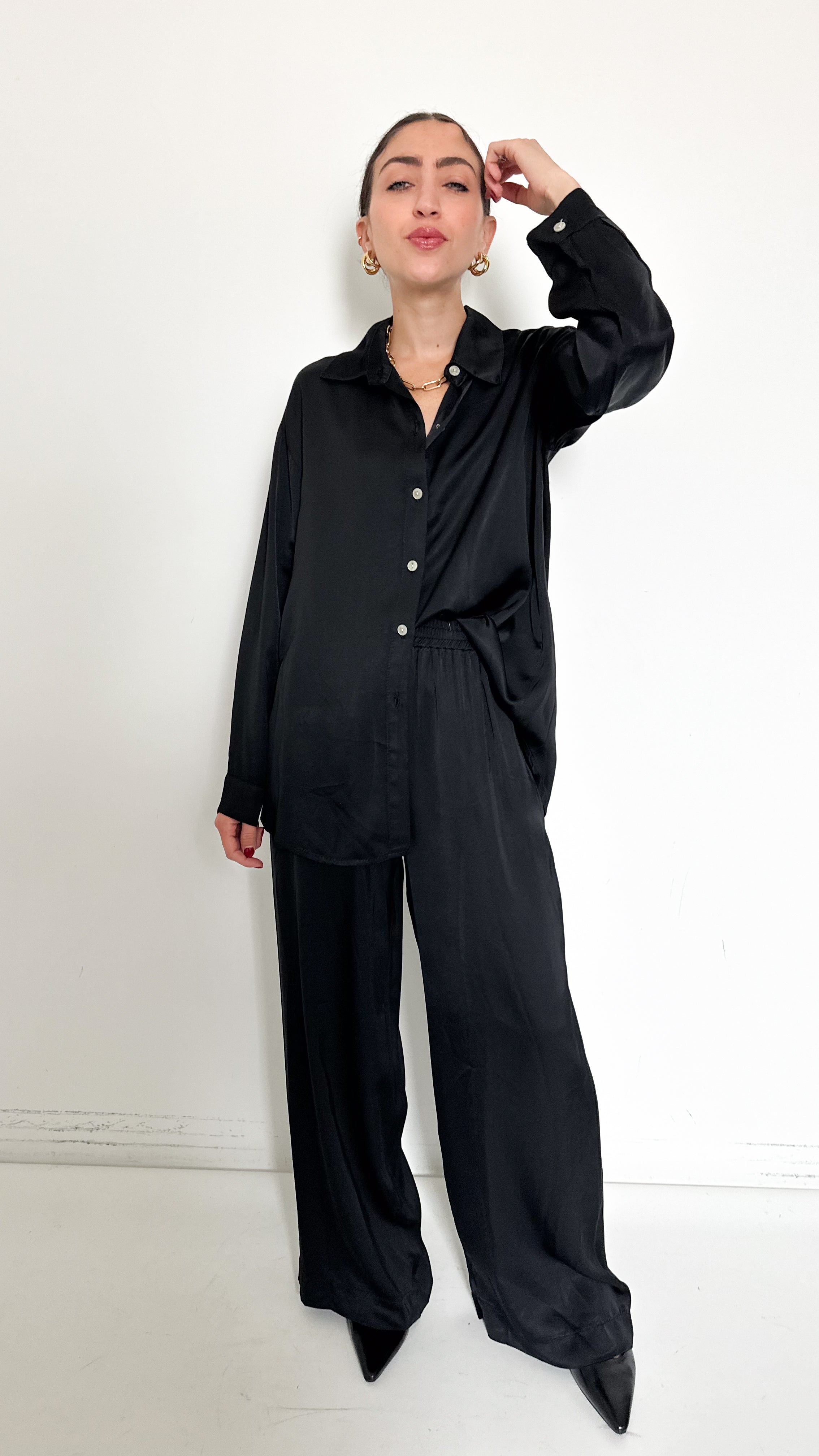 Coordinato In Satin Nero
