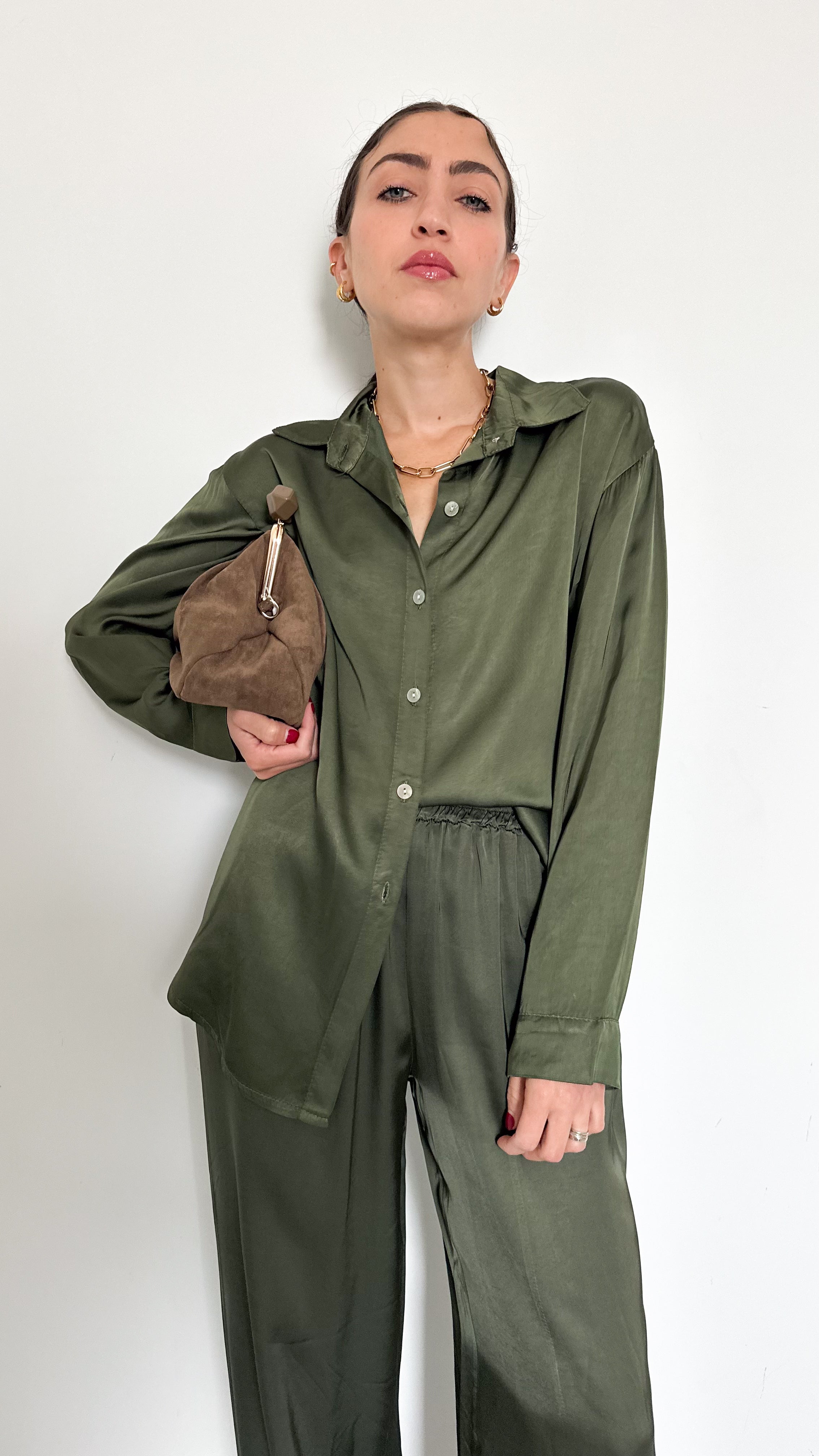 Coordinato In Satin Verde
