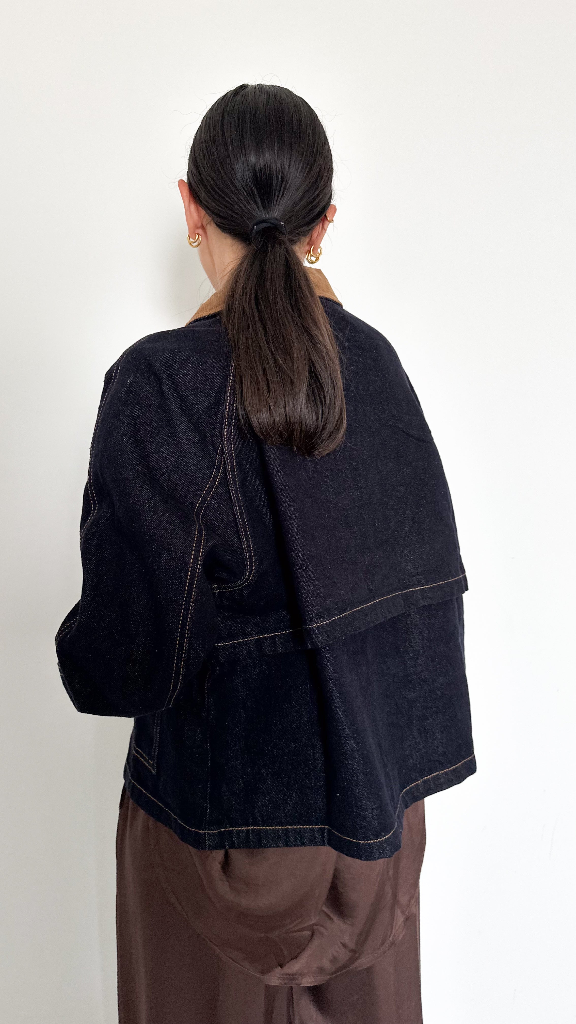 Giacca In Denim Con Dettagli Effetto Camoscio