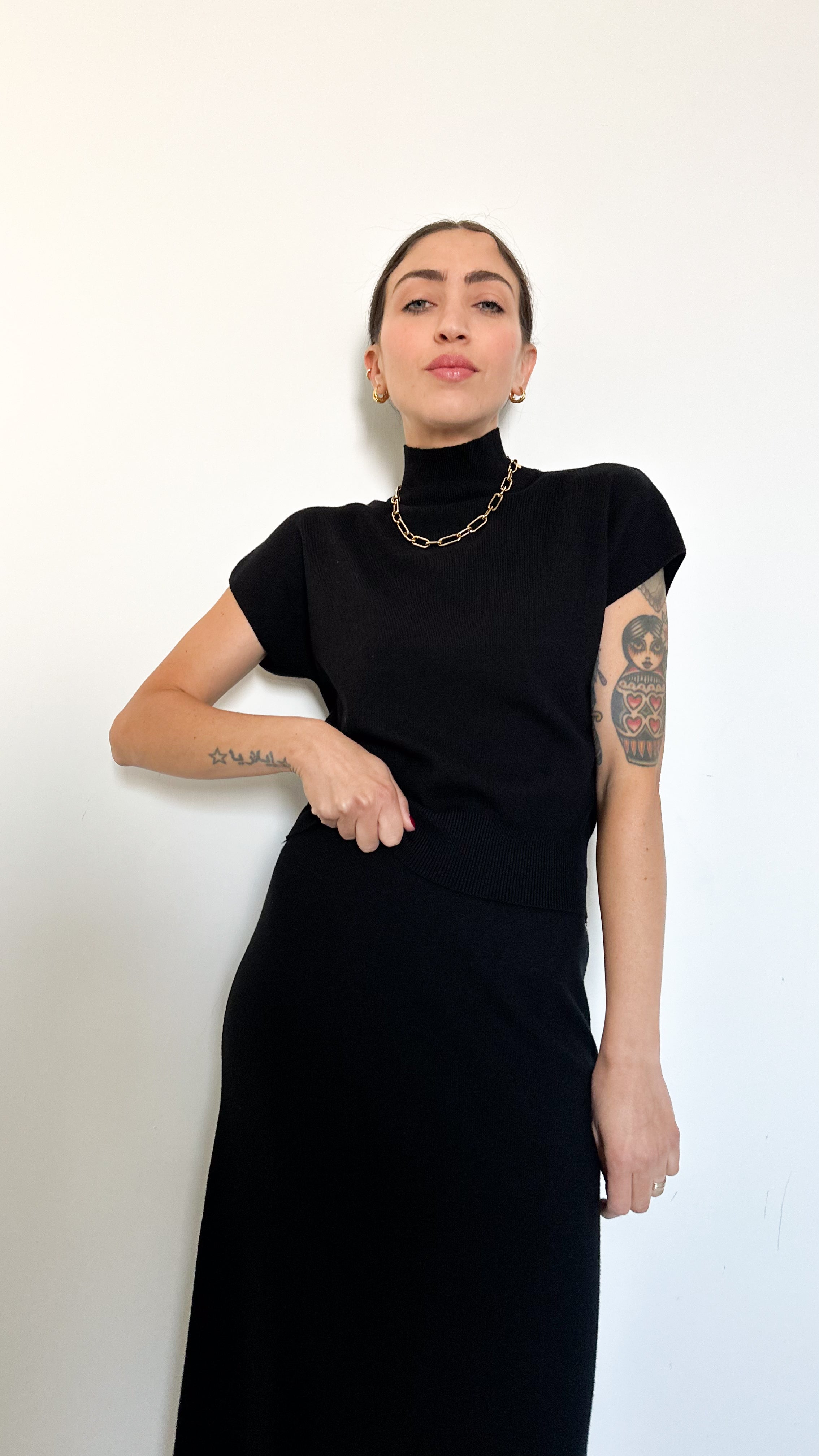Coordinato Nero Con Gonna