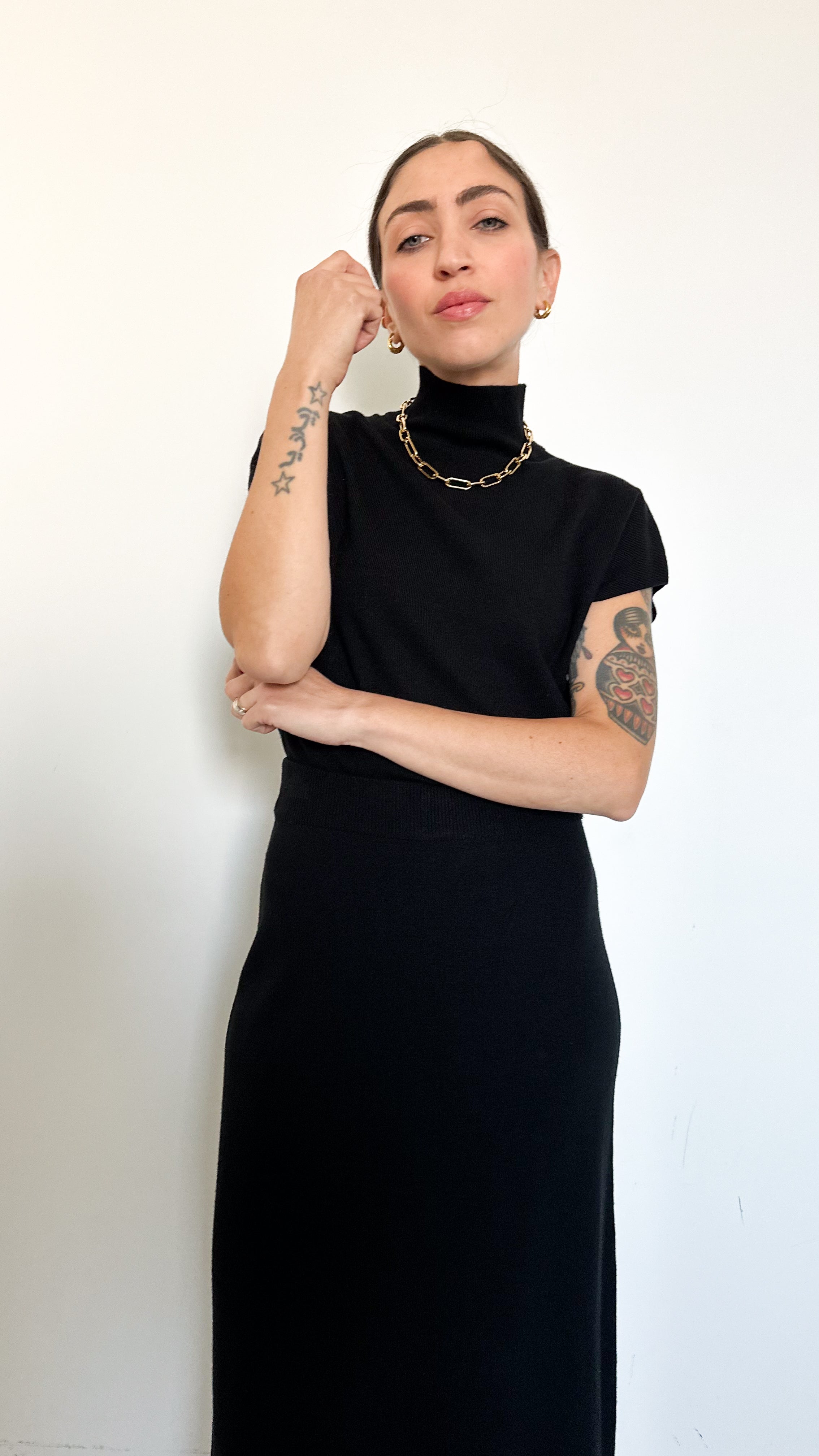 Coordinato Nero Con Gonna