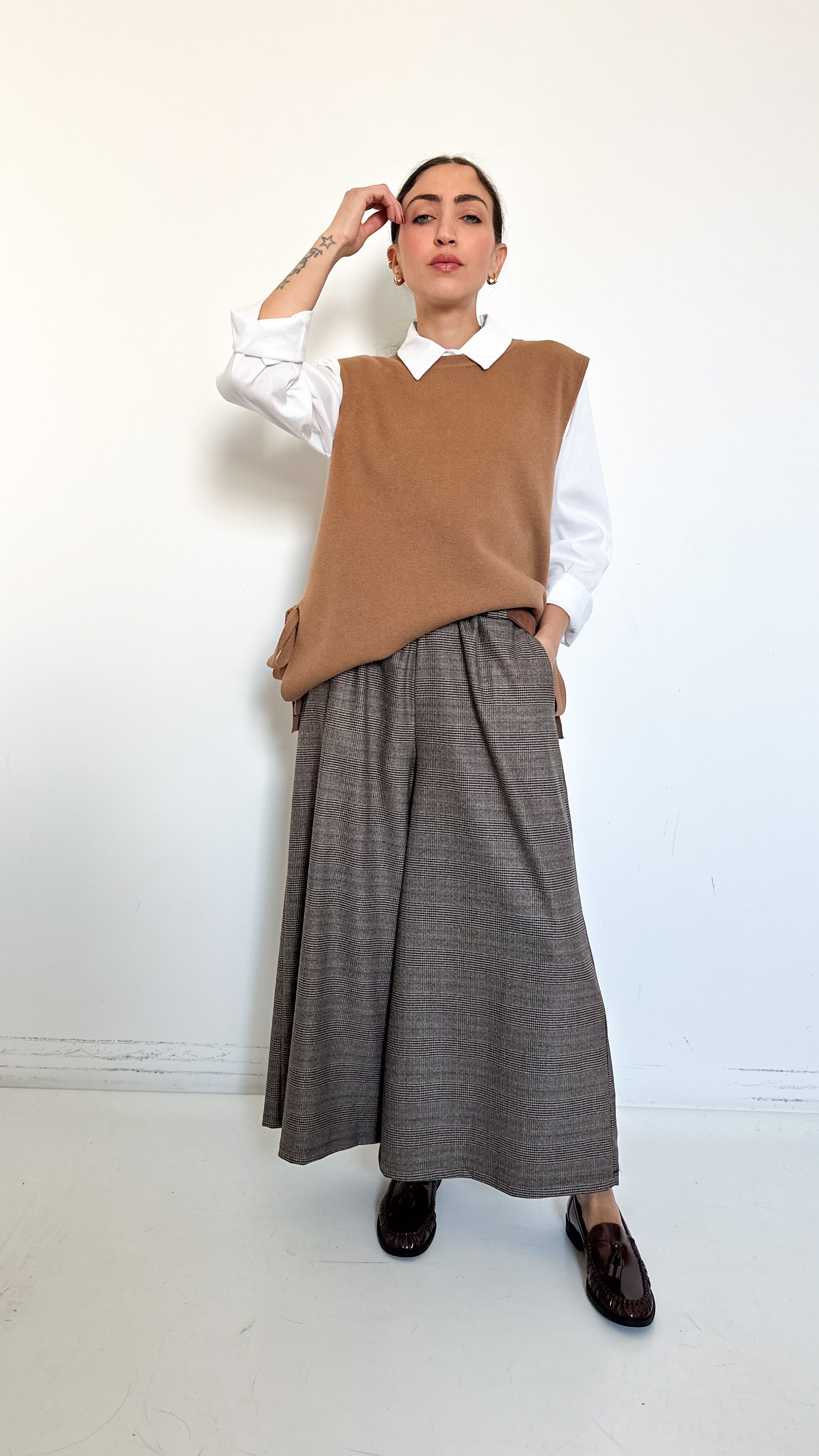 Pantaloni Culotte A Quadri