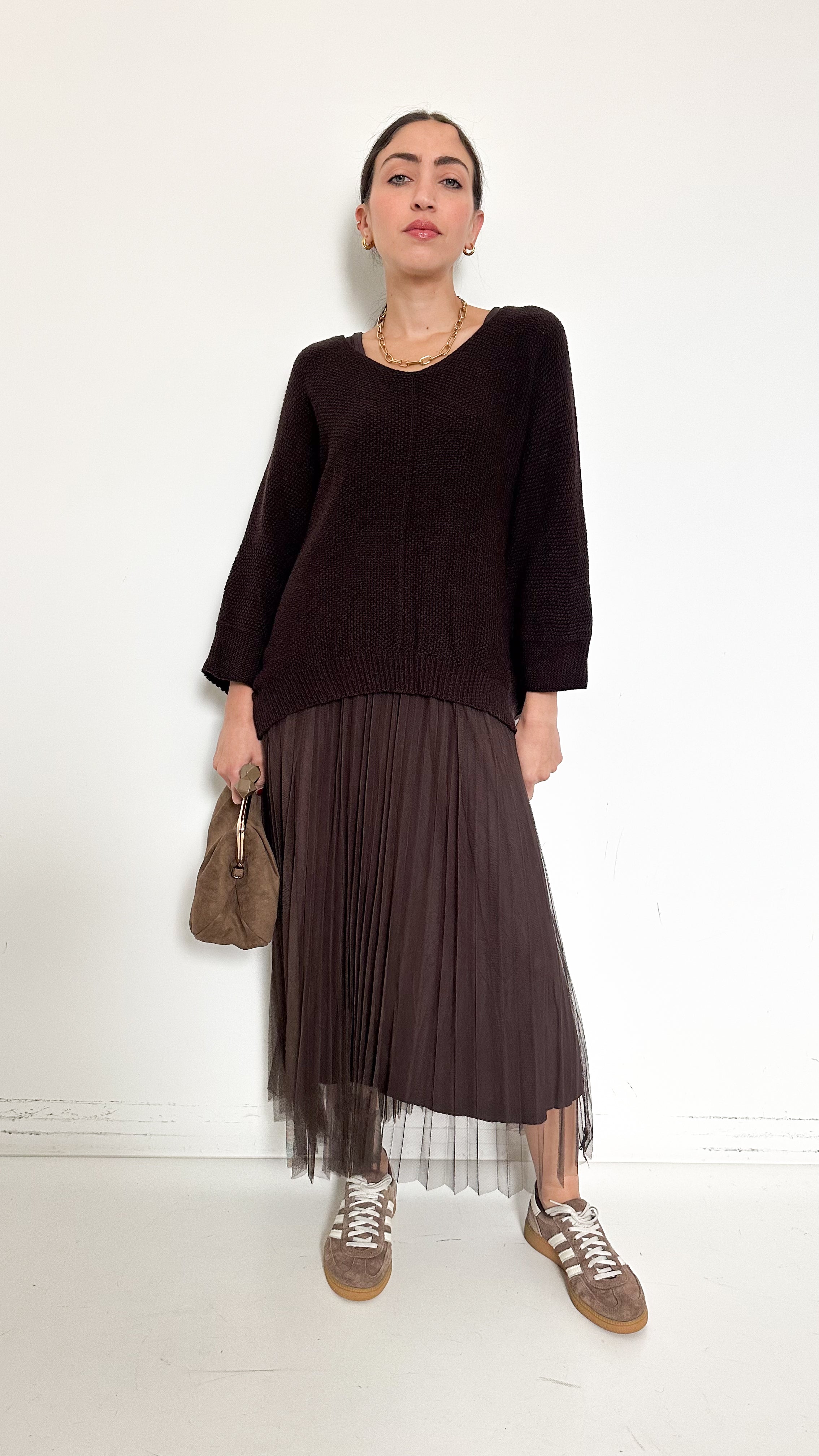 Set Vestito + Pull Marrone