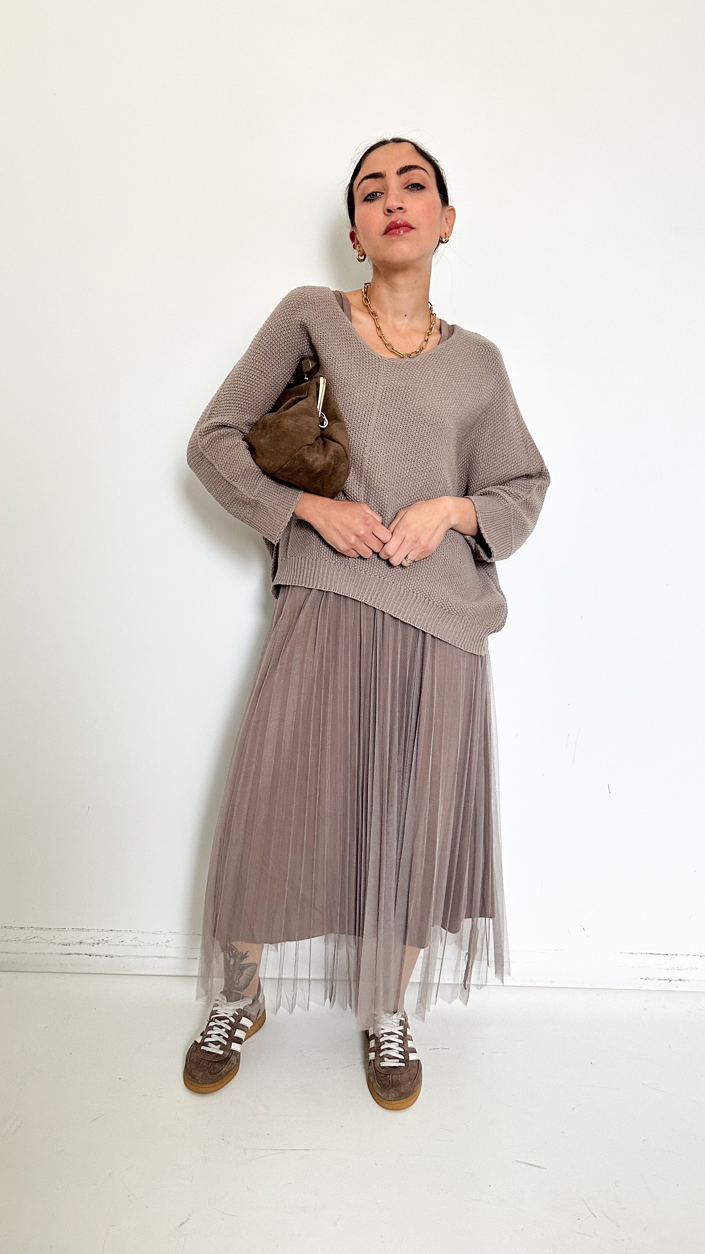 Set Vestito + Pull Taupe