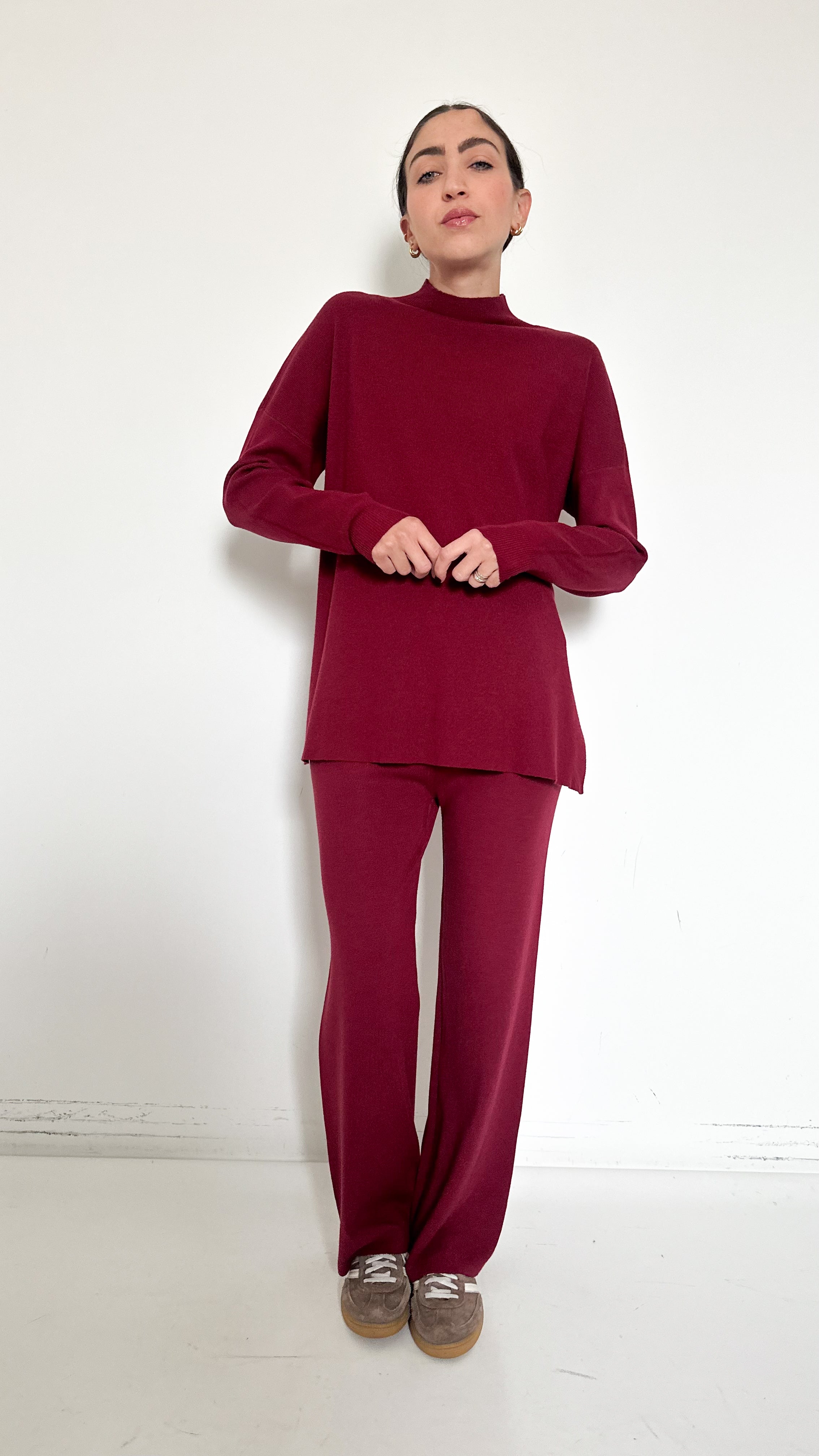 Coordinato Mezzo Collo Bordeaux