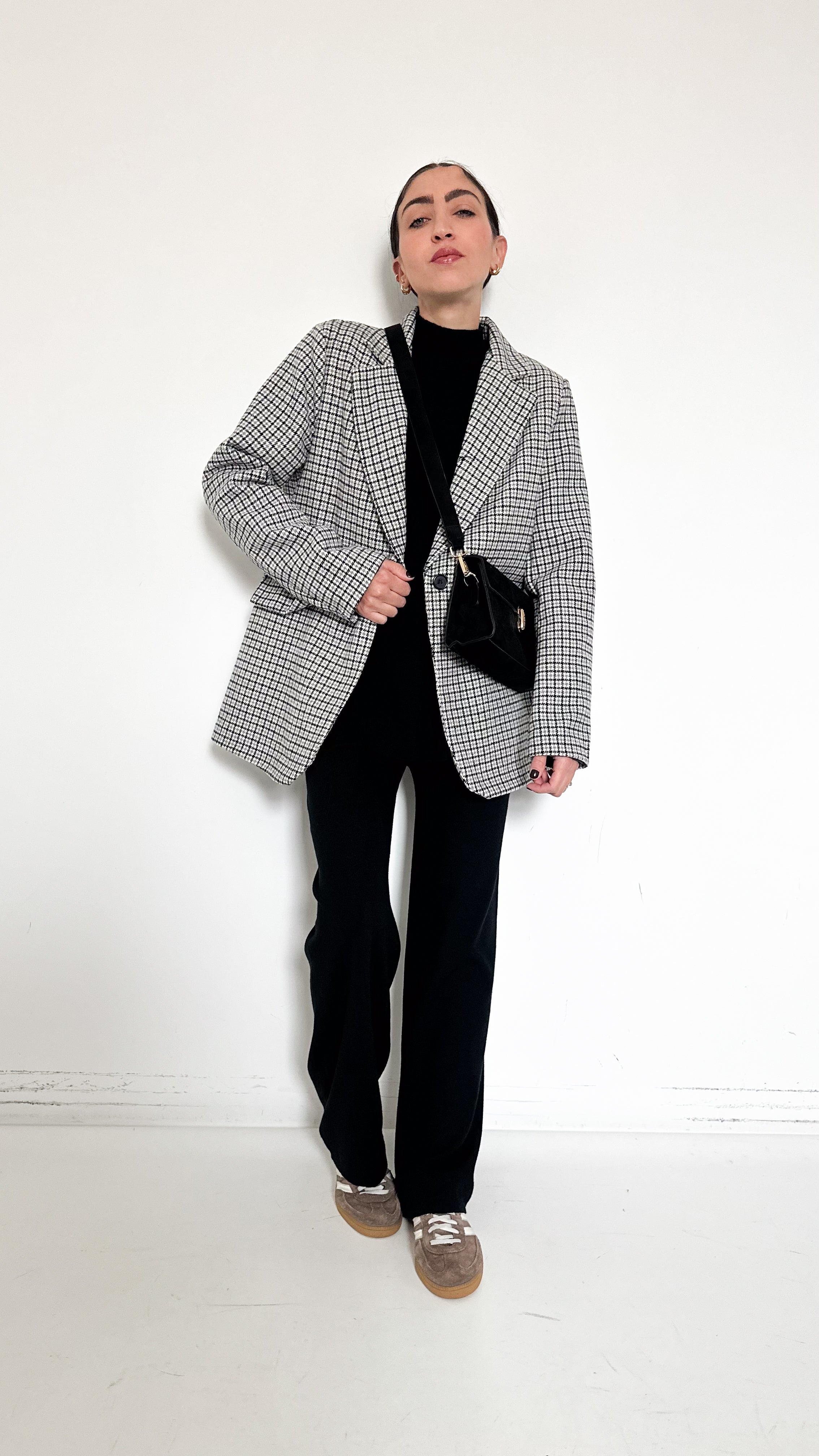 Blazer Pied de Poule Nero