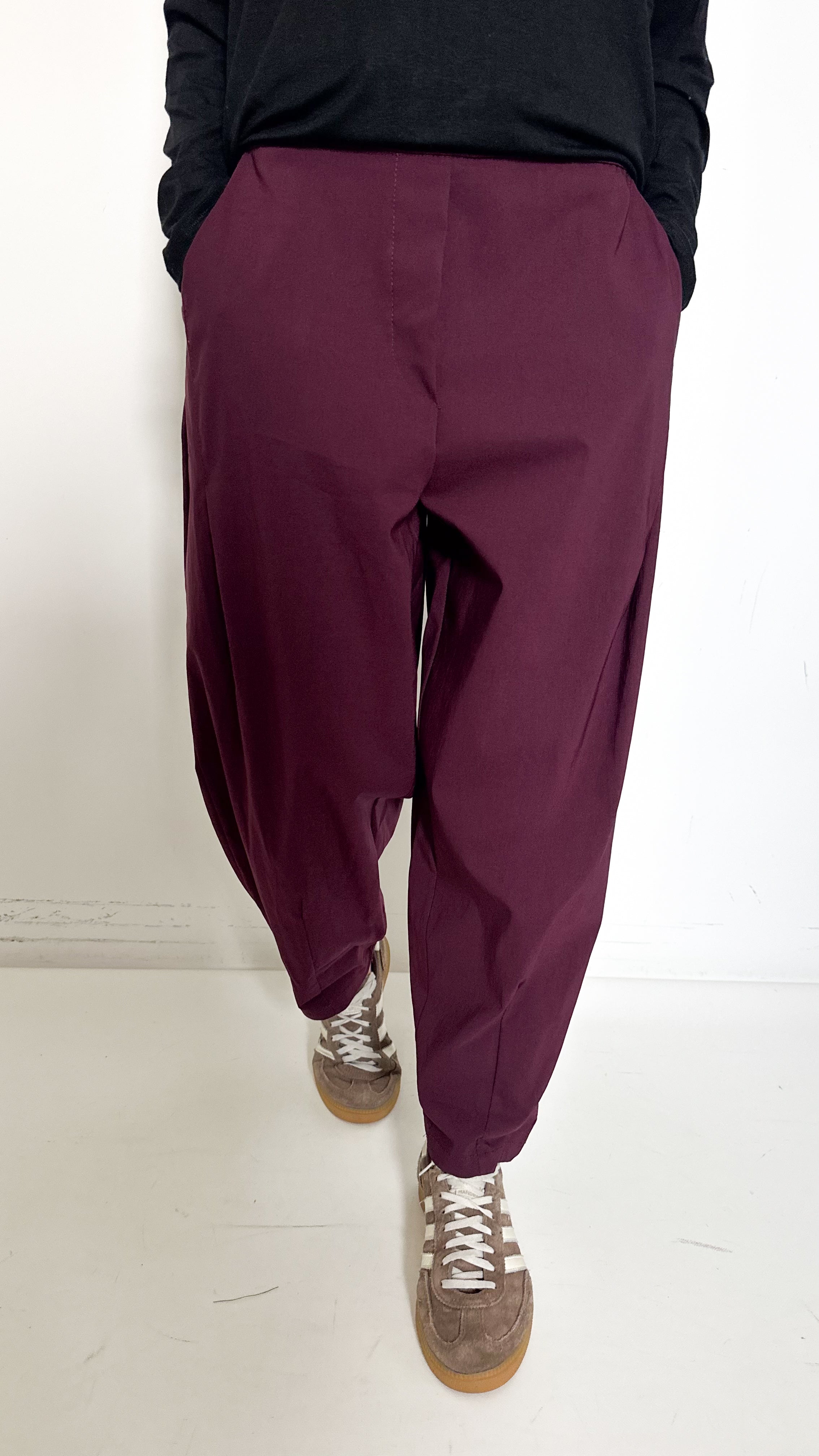 Pantaloni Balloon Bordeaux