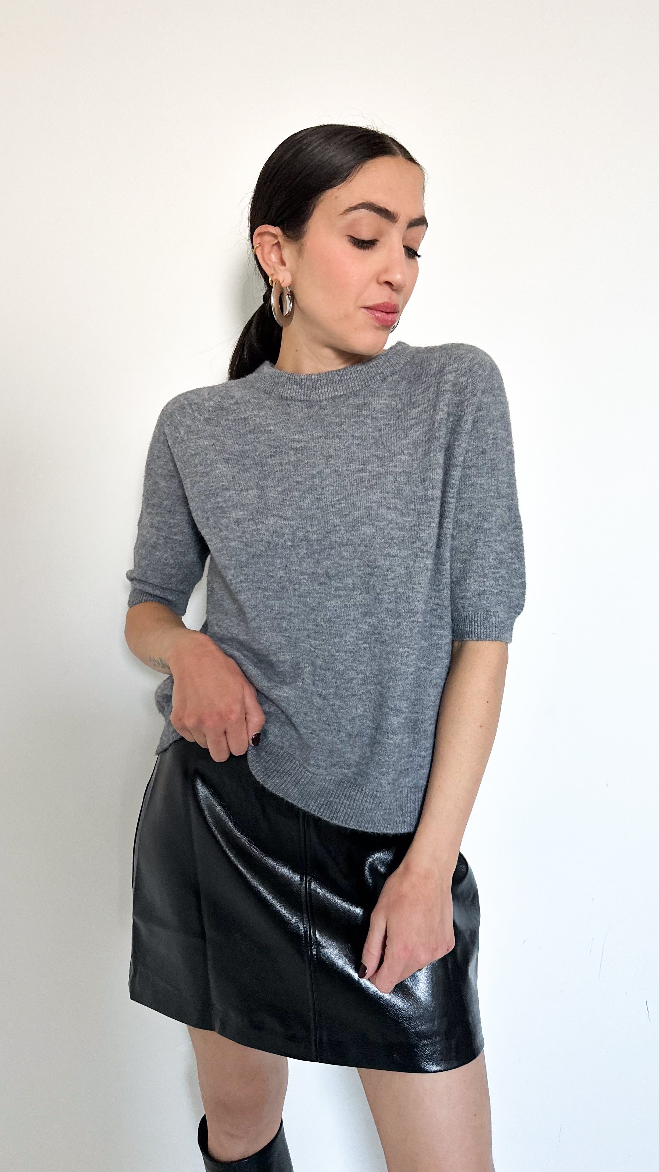 Pull Mezza Manica Grigio