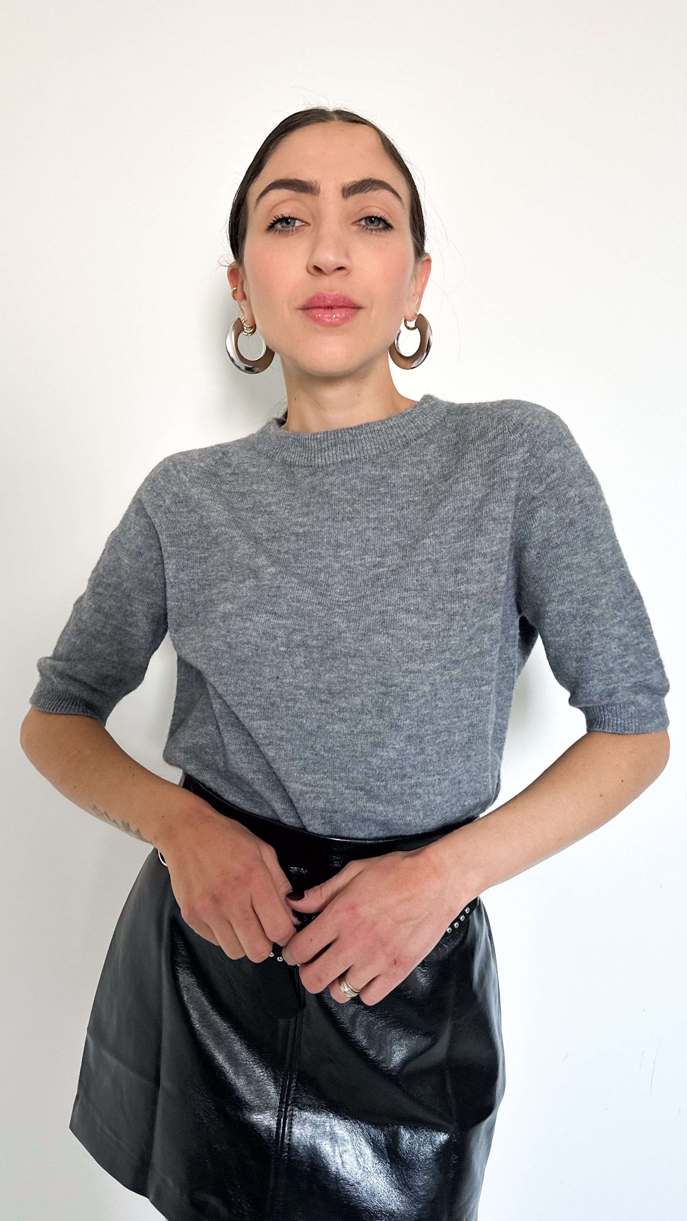 Pull Mezza Manica Grigio