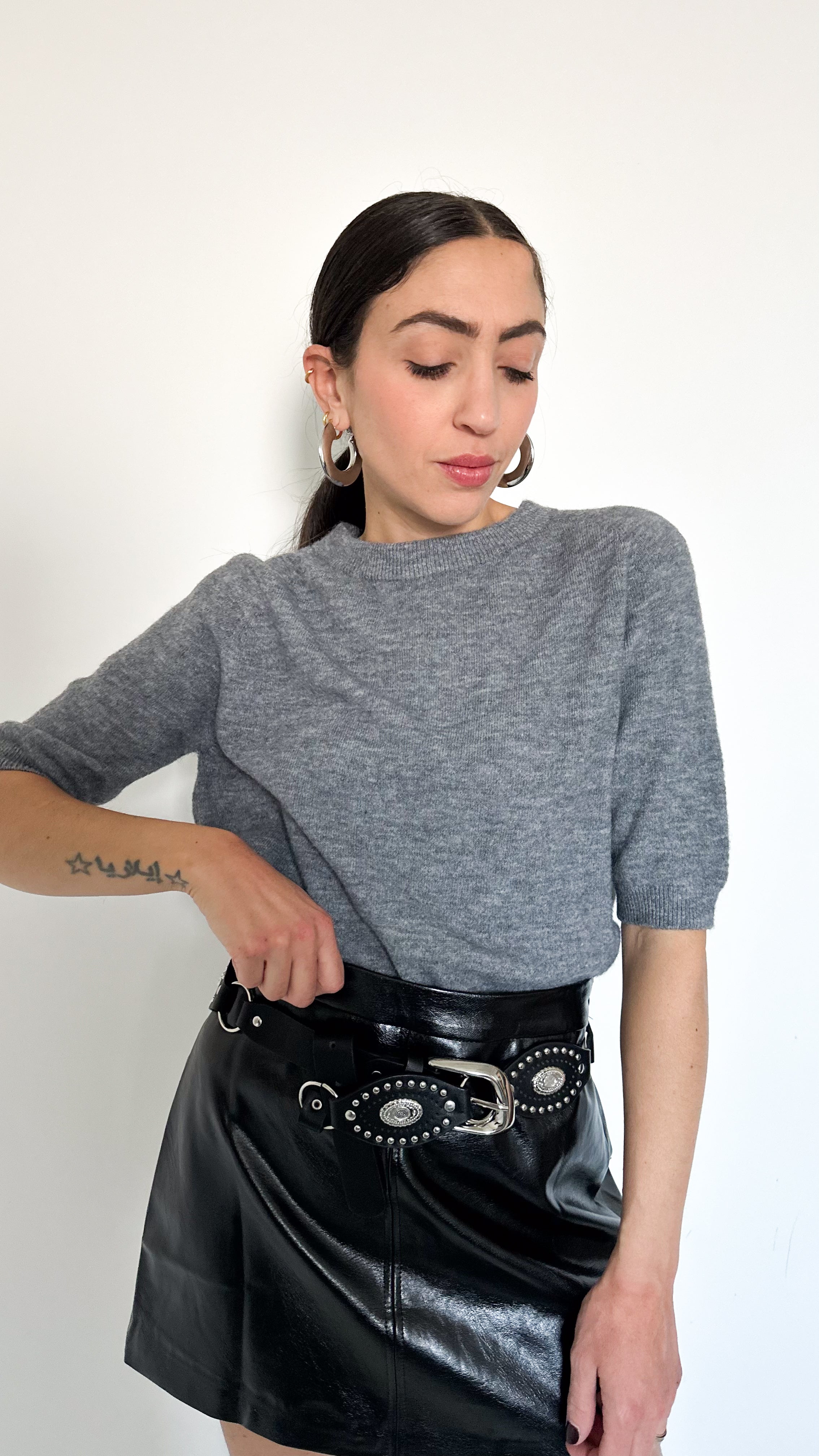 Pull Mezza Manica Grigio