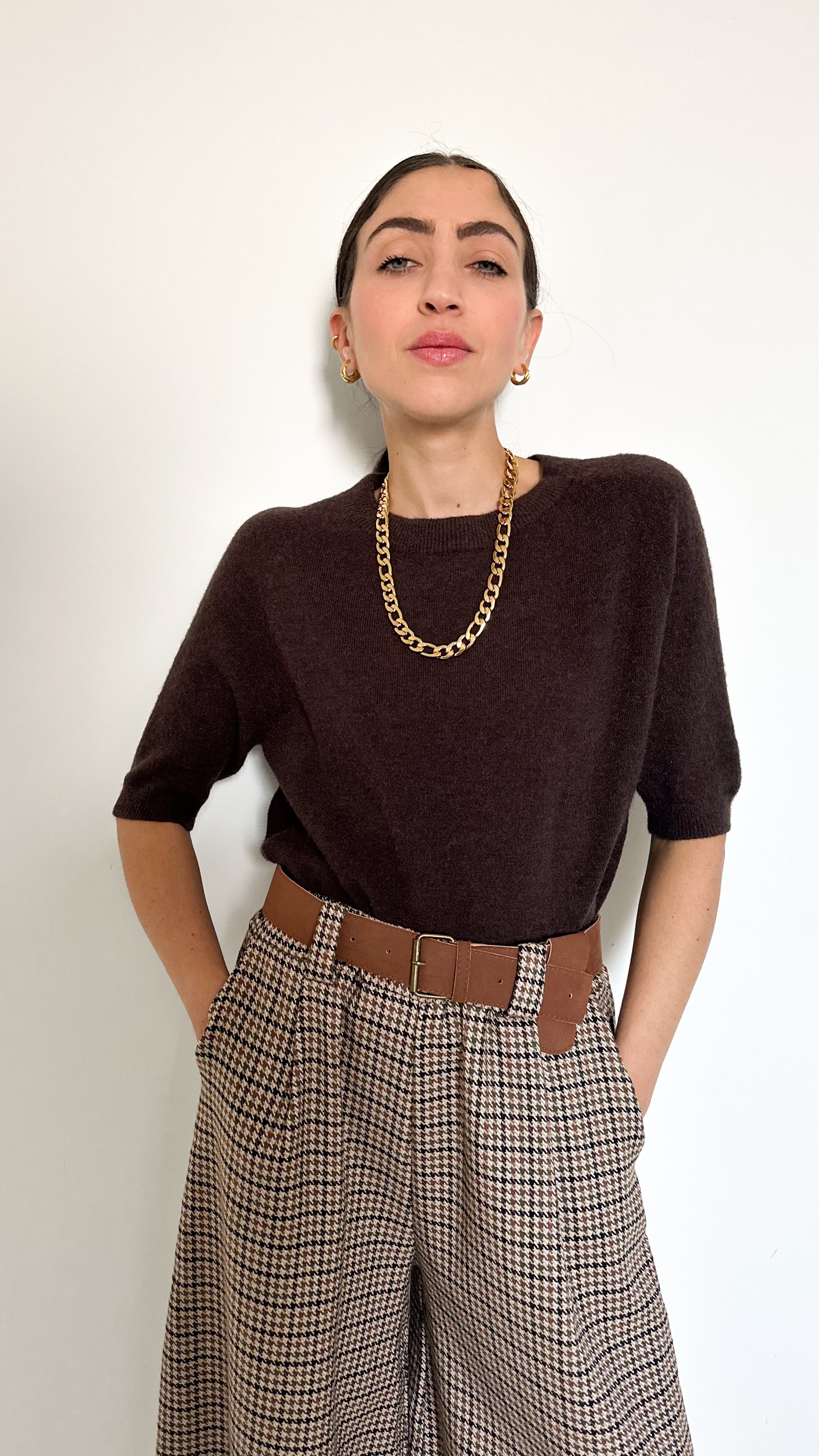 Pull Mezza Manica Marrone