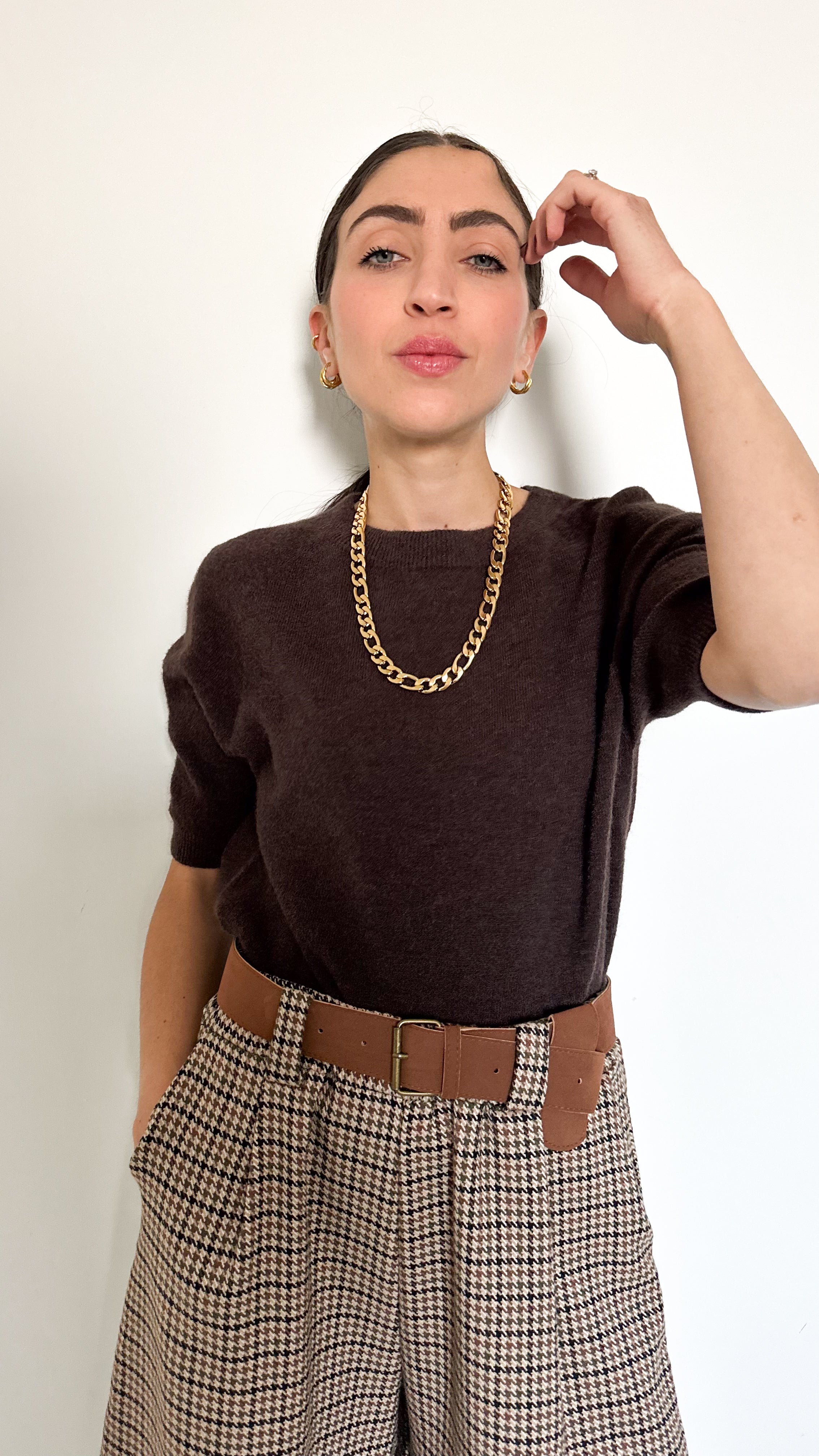 Pull Mezza Manica Marrone