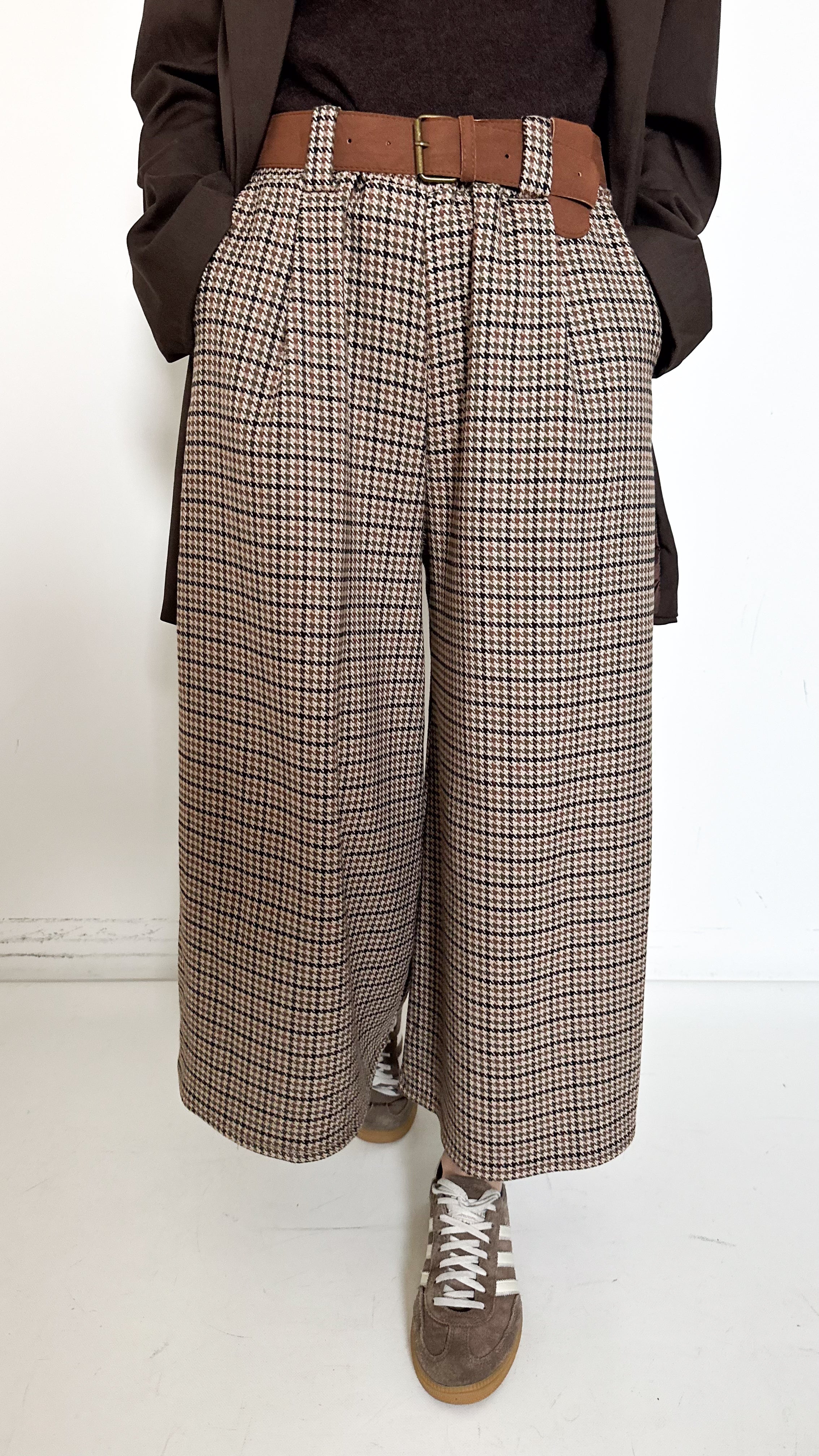Pantaloni Culotte Pied de Poule