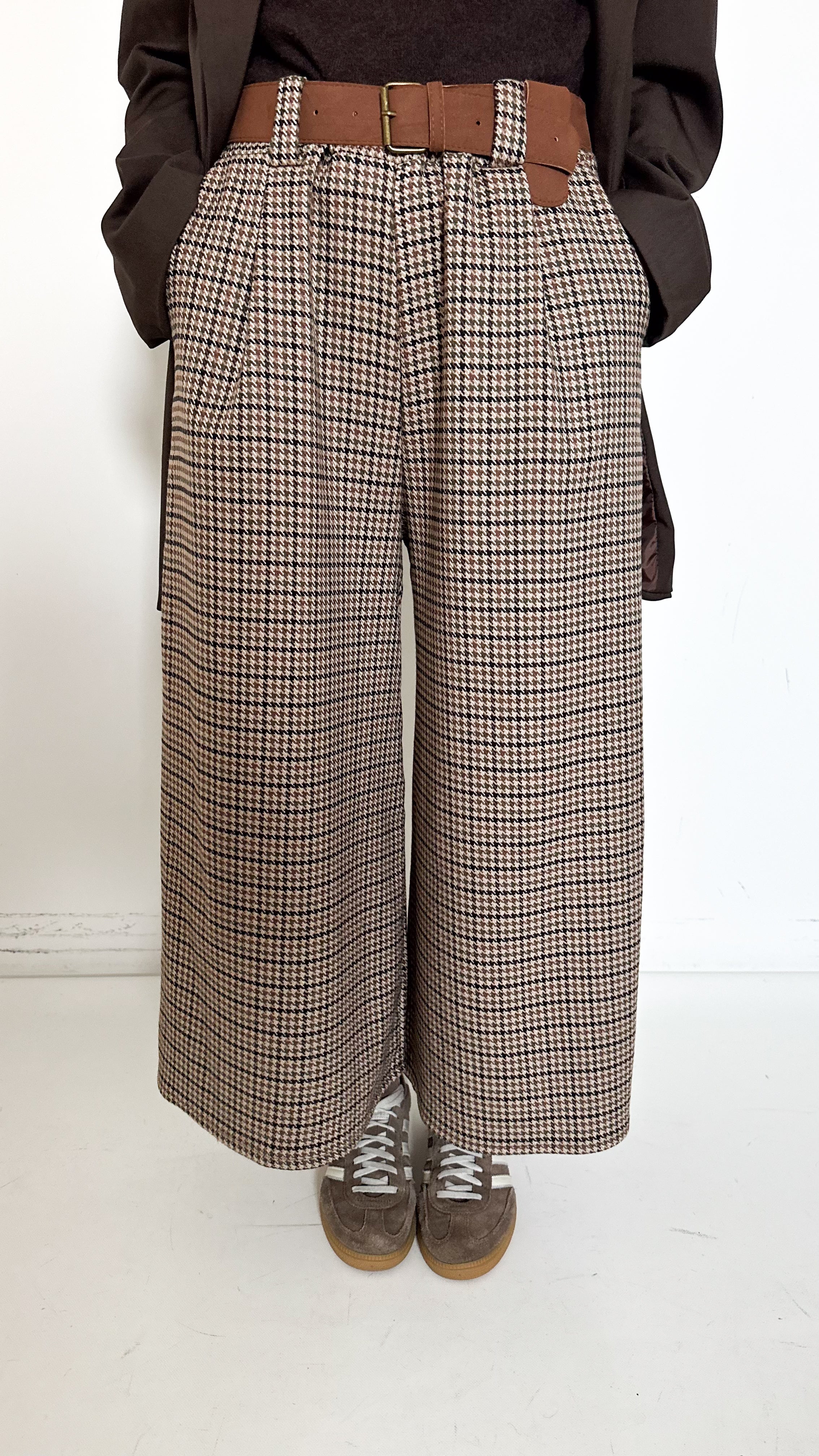 Pantaloni Culotte Pied de Poule