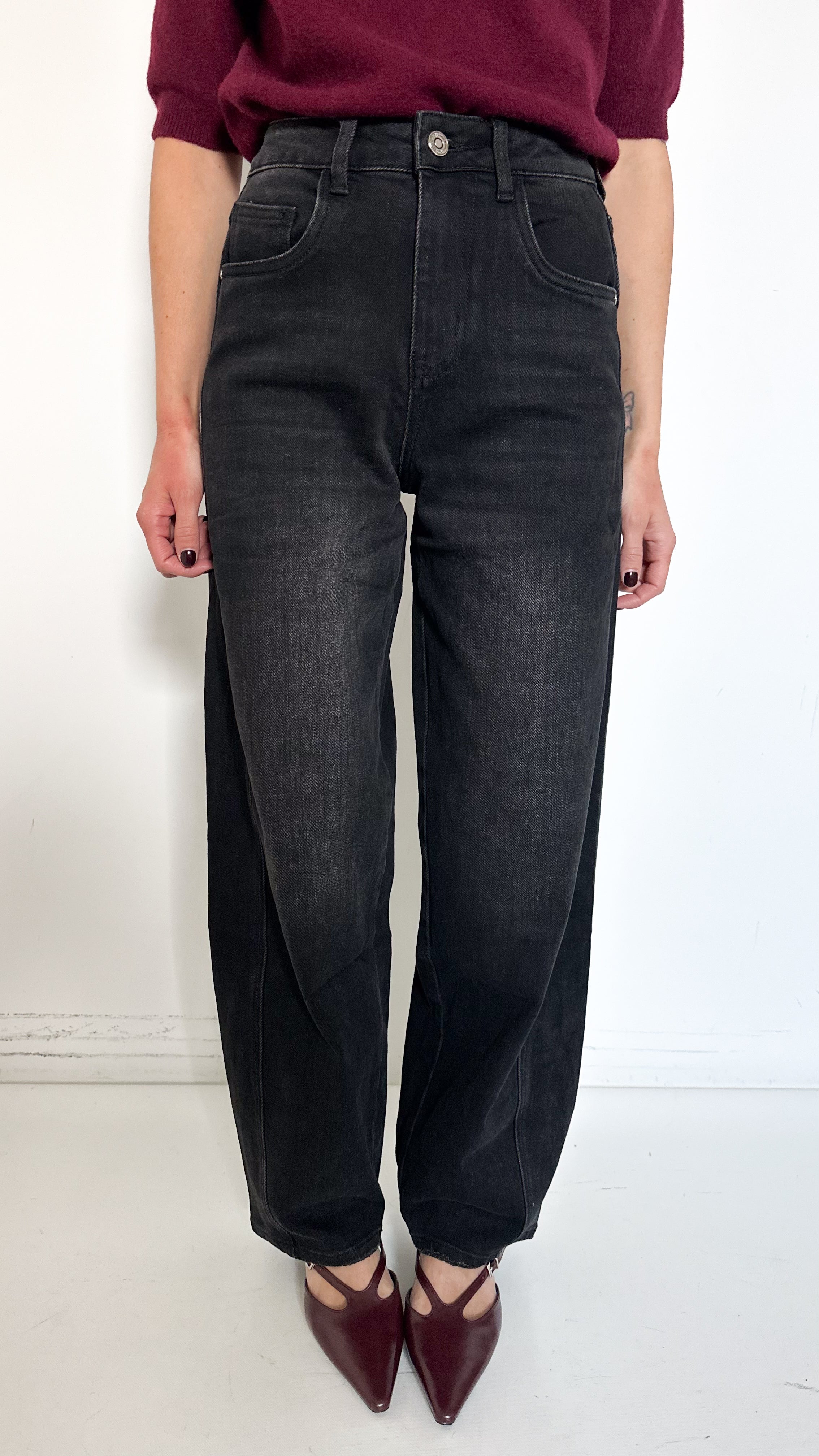 Jeans Nero Baggy Balloon