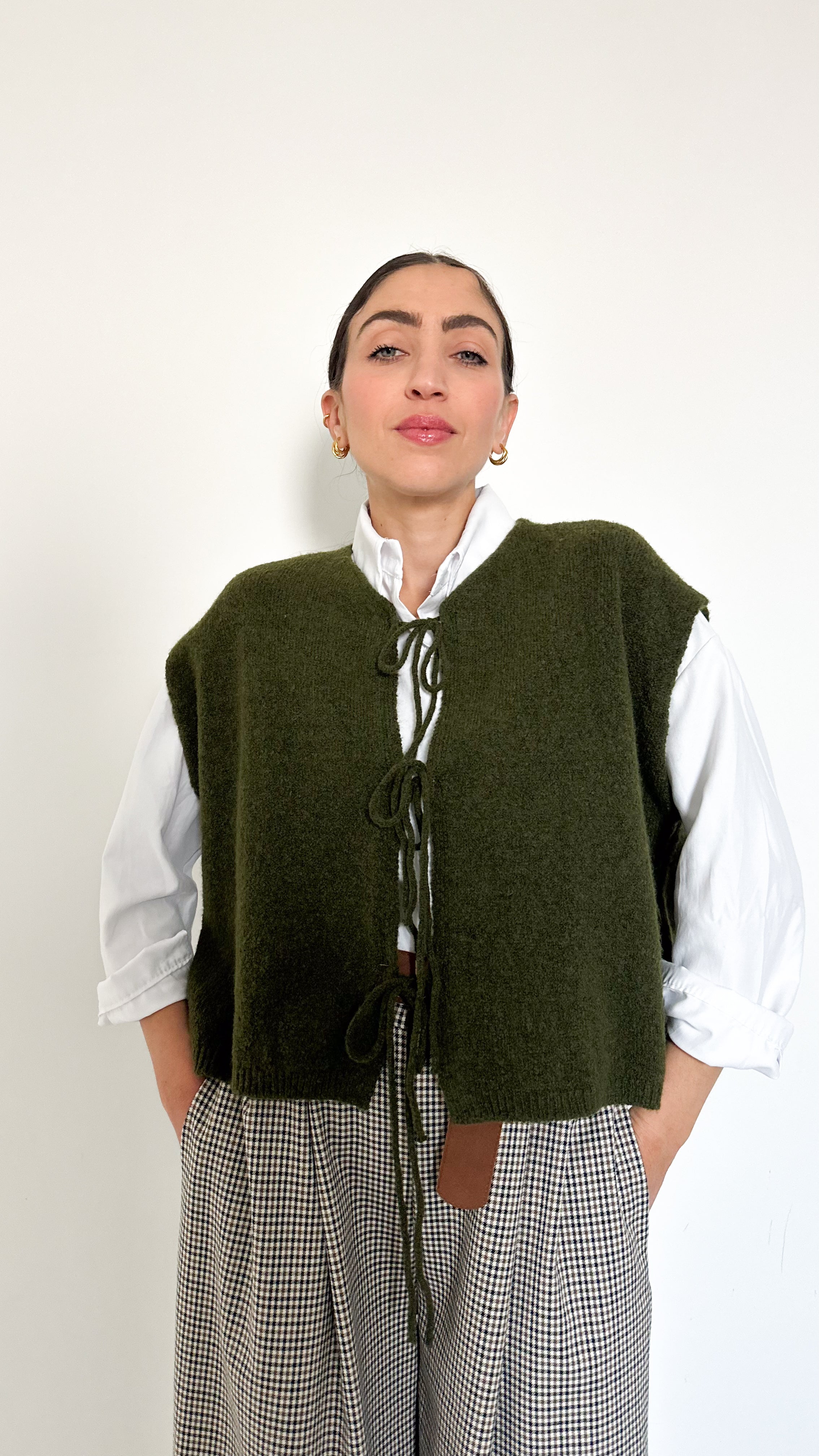 Gilet Verde Con Fiocchi
