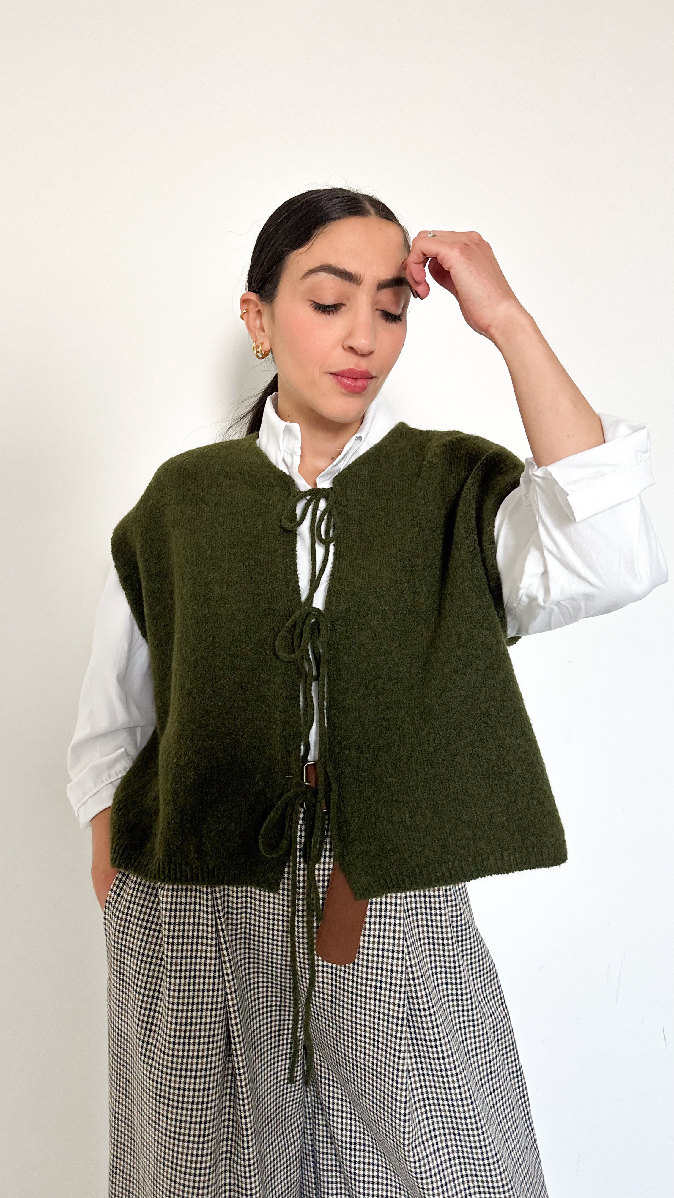 Gilet Verde Con Fiocchi