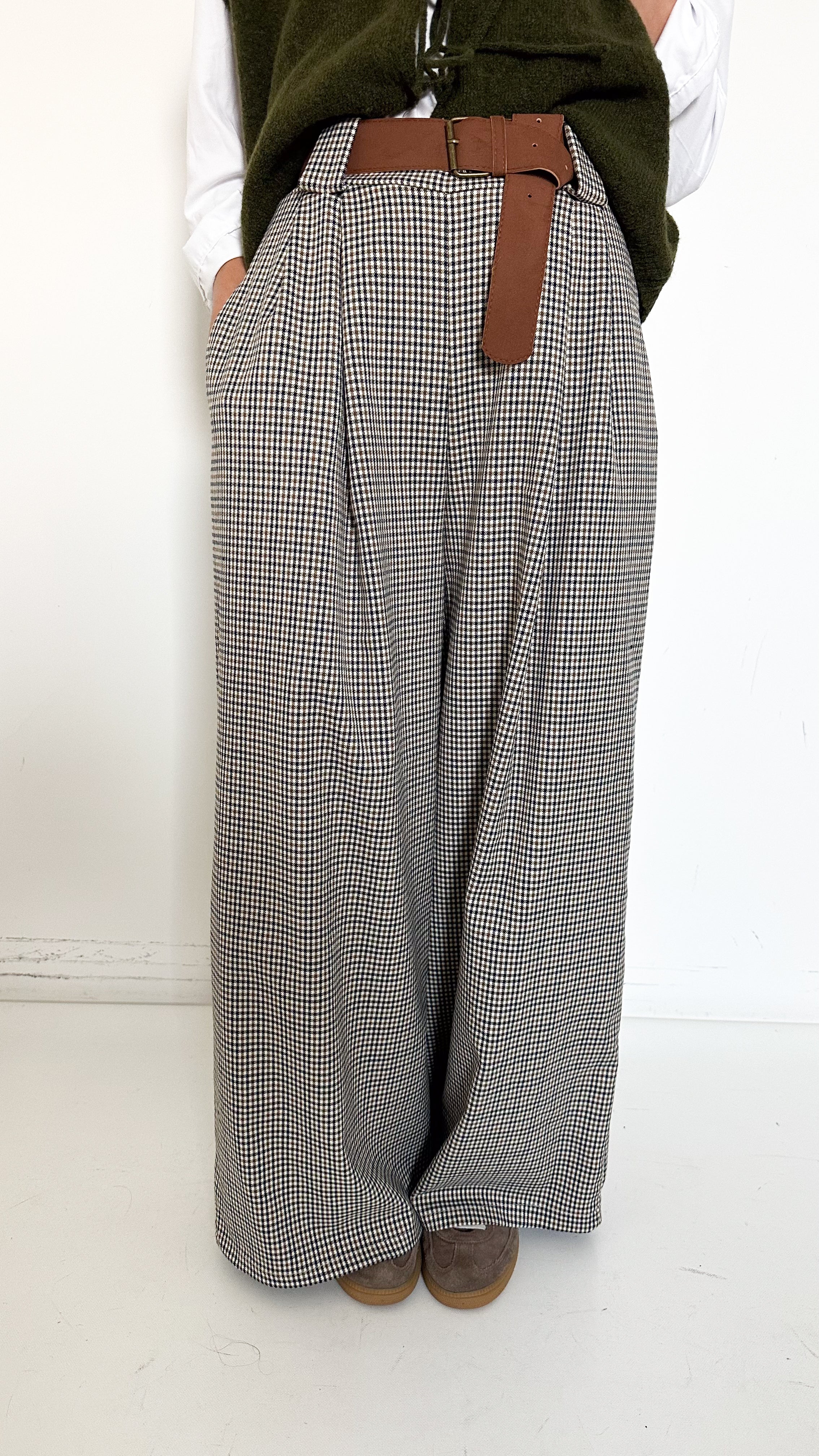 Pantaloni Palazzo a Quadri