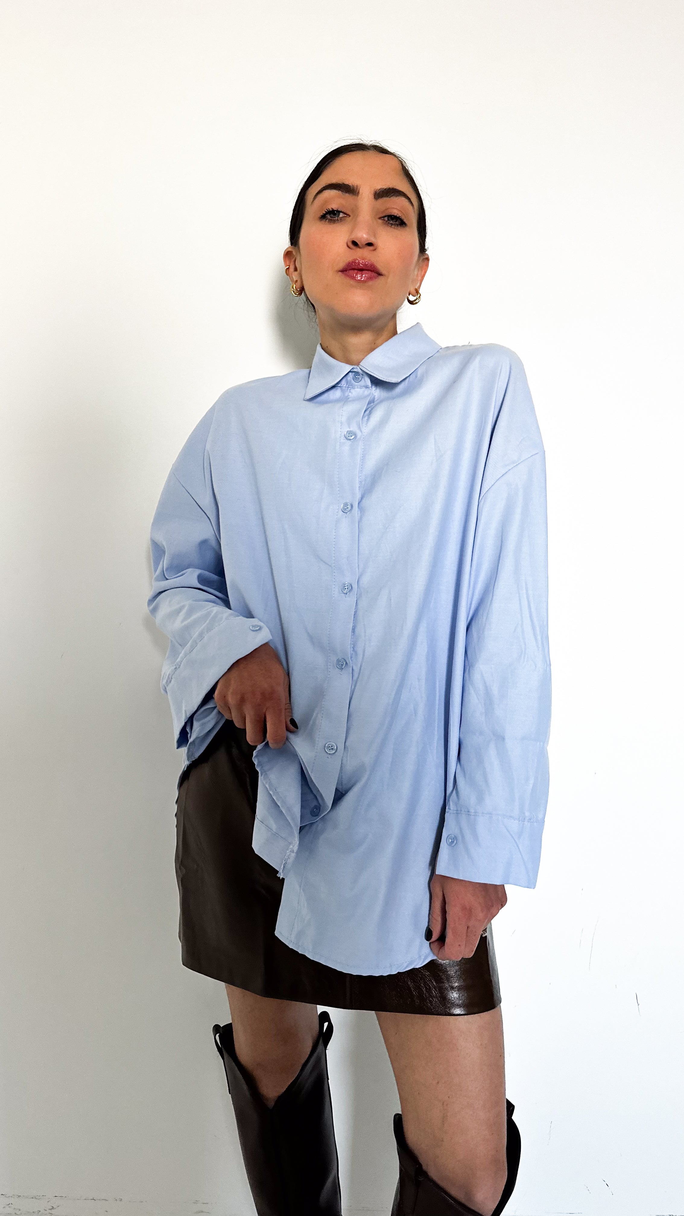 Camicia Over Celeste