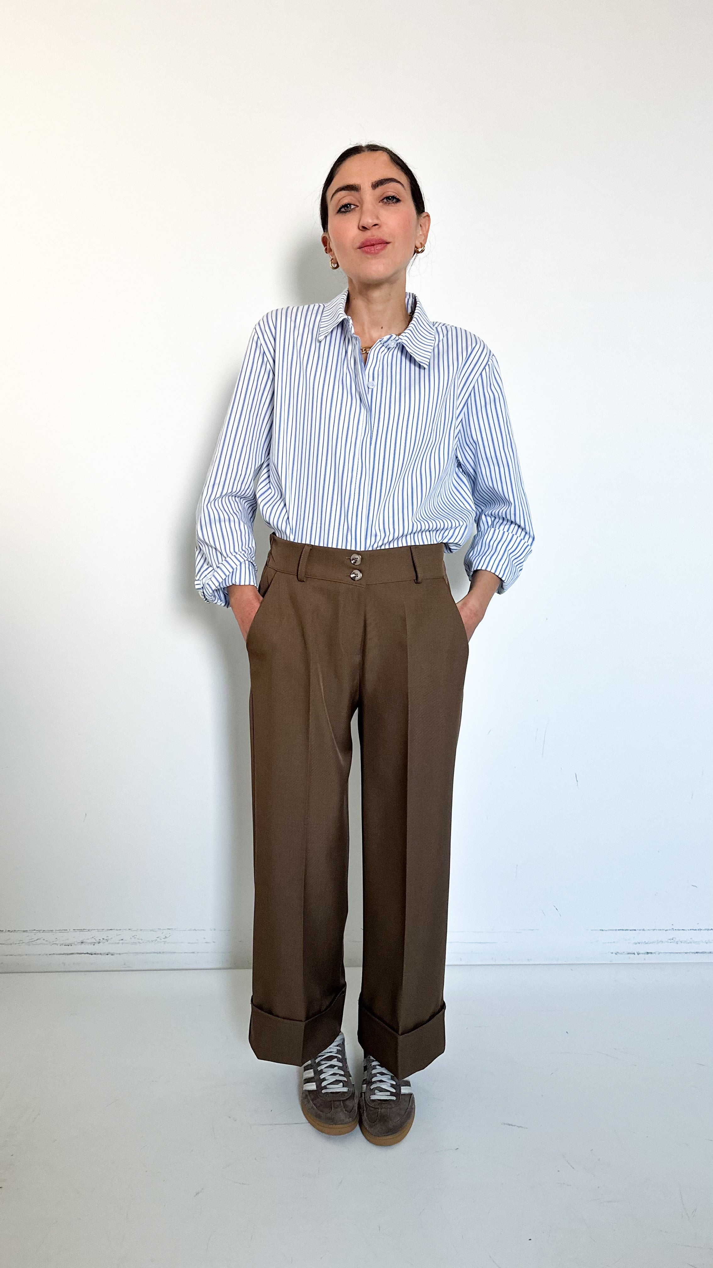 Pantaloni Con Risvolto