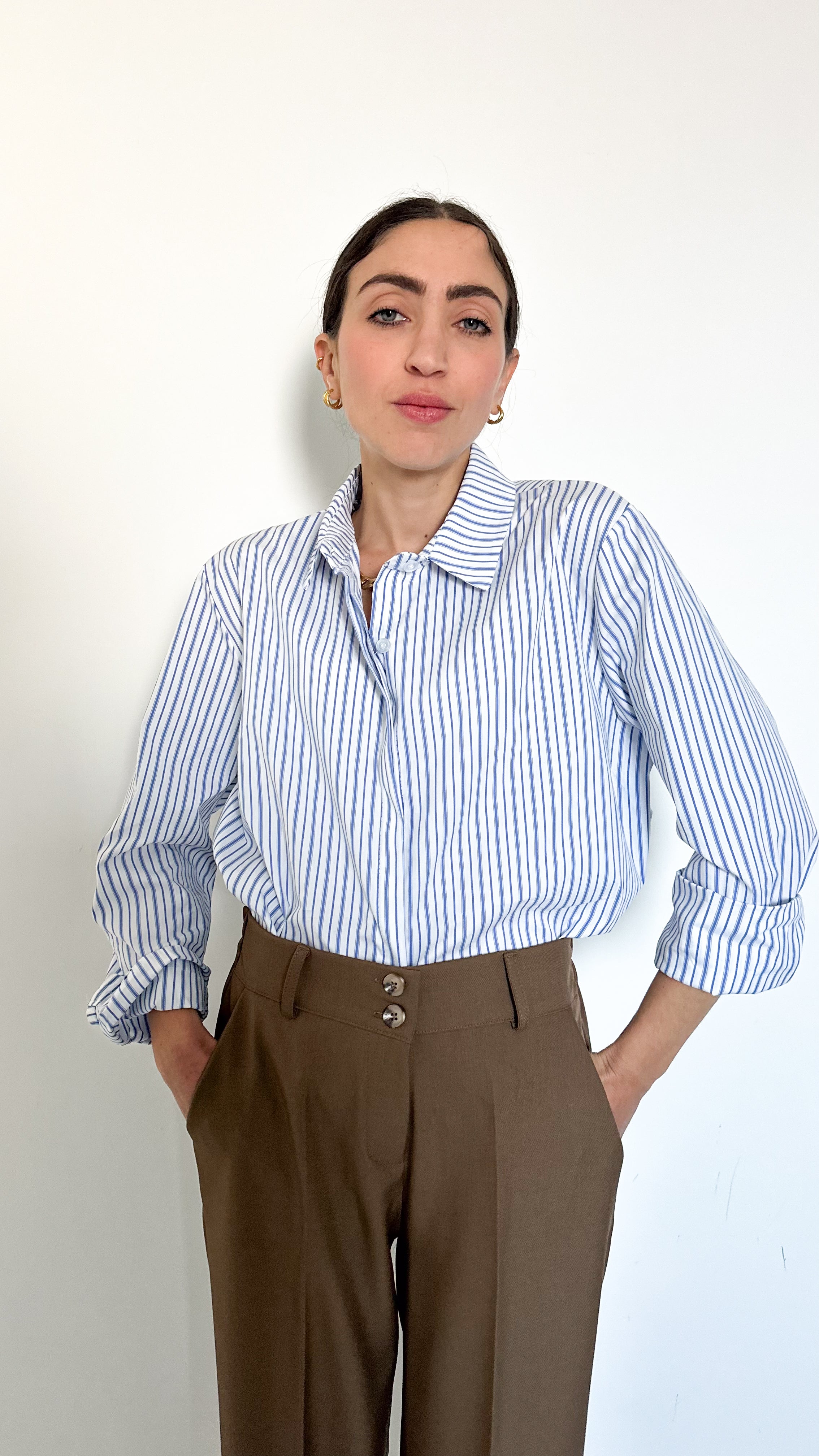 Camicia  A Righe Celeste
