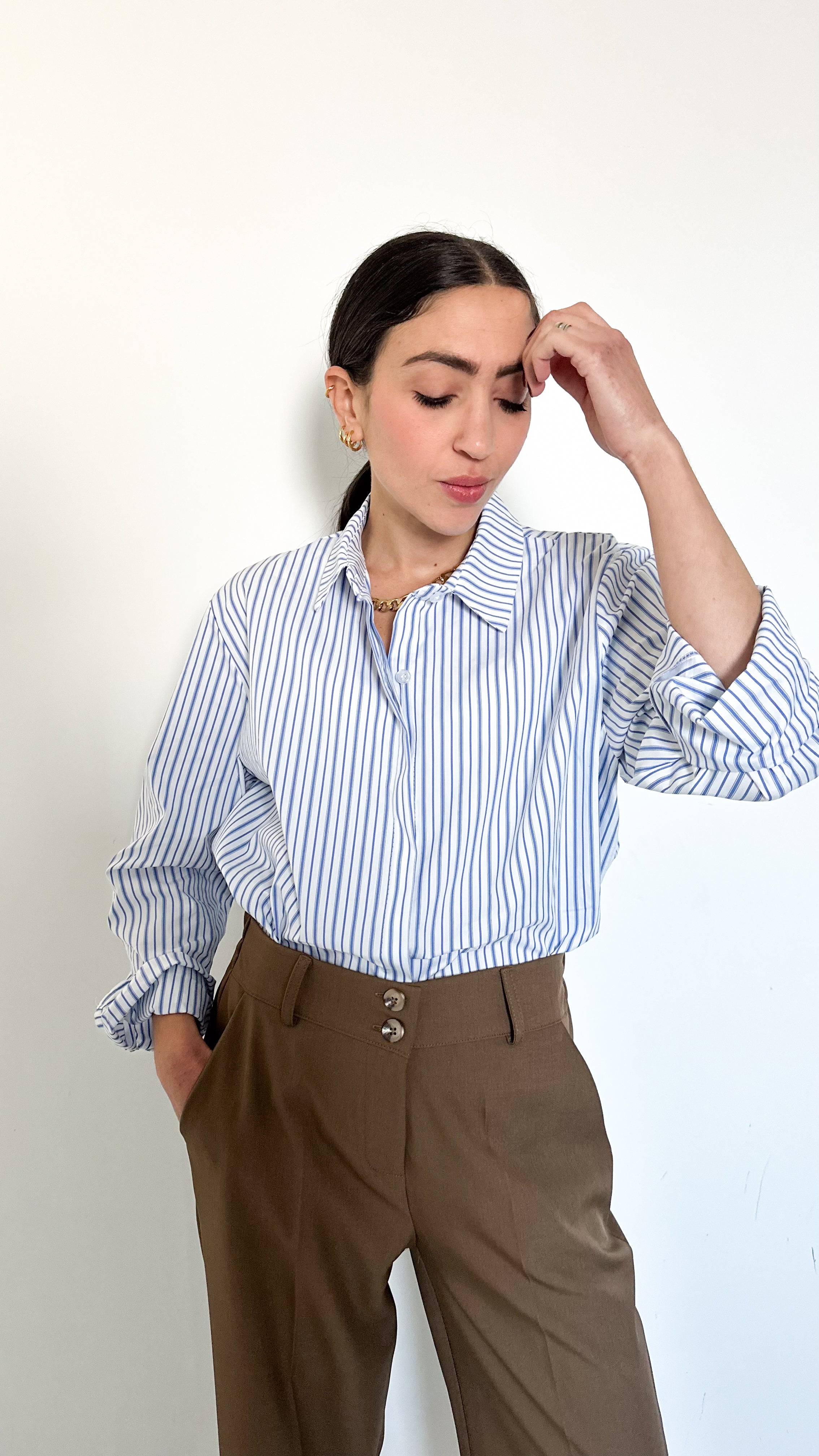 Camicia  A Righe Celeste