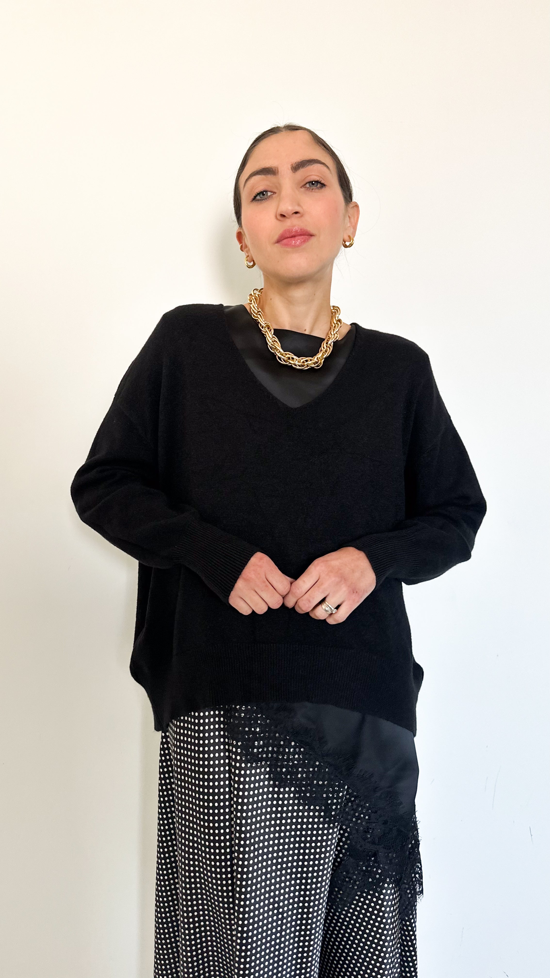 Pull Scollo A V Nero