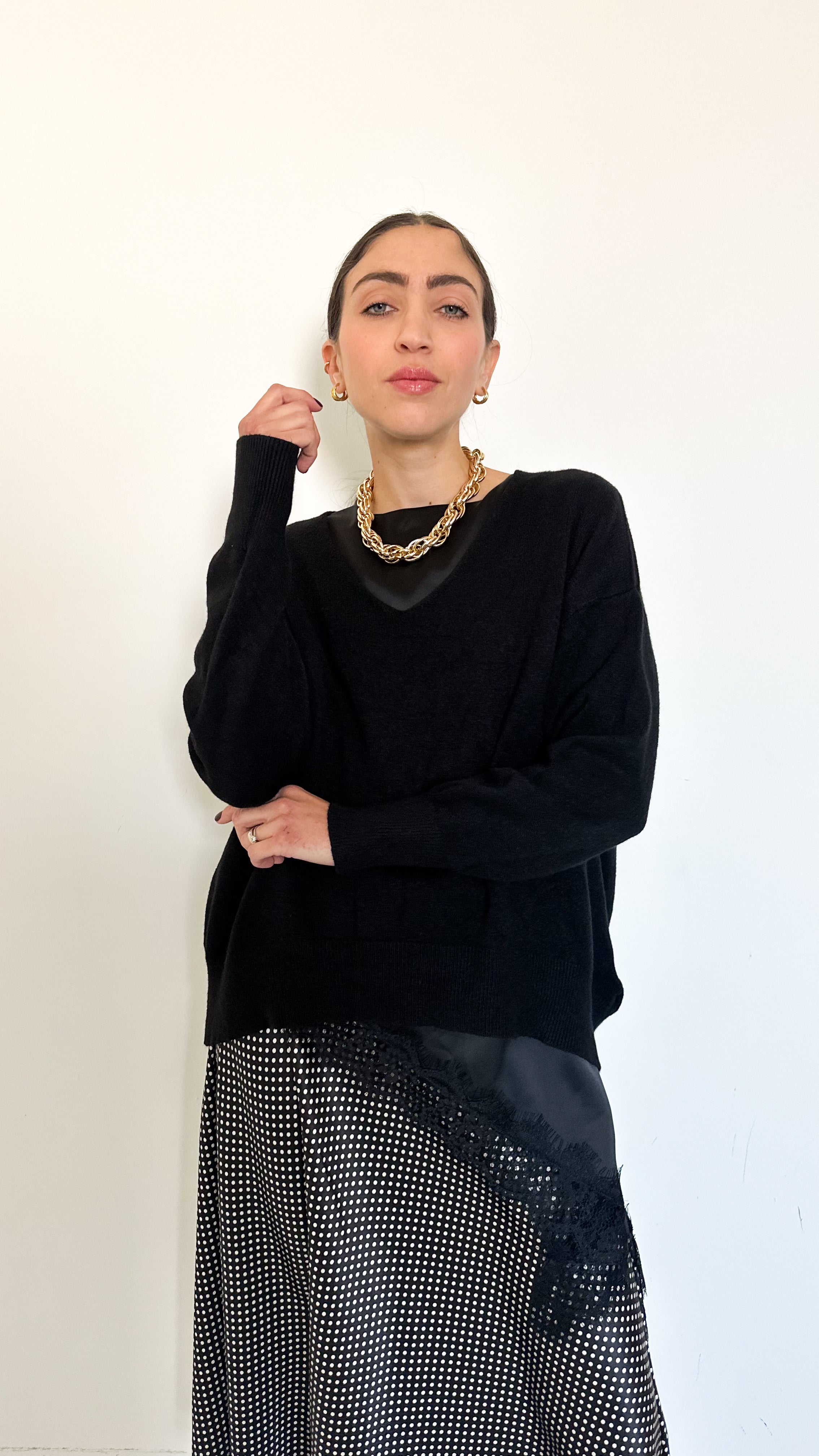Pull Scollo A V Nero