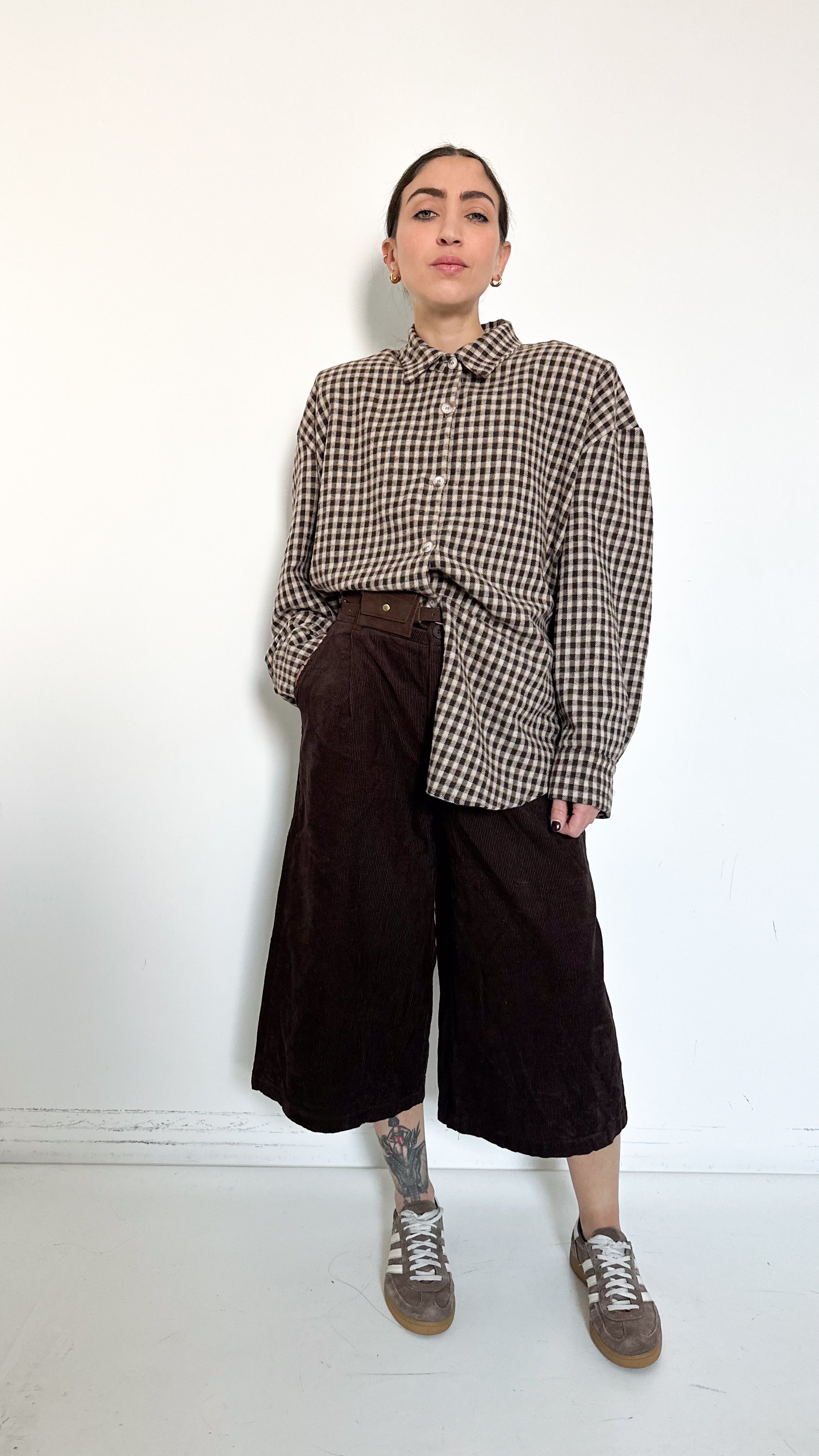 Camicia A Quadri Con Spalline