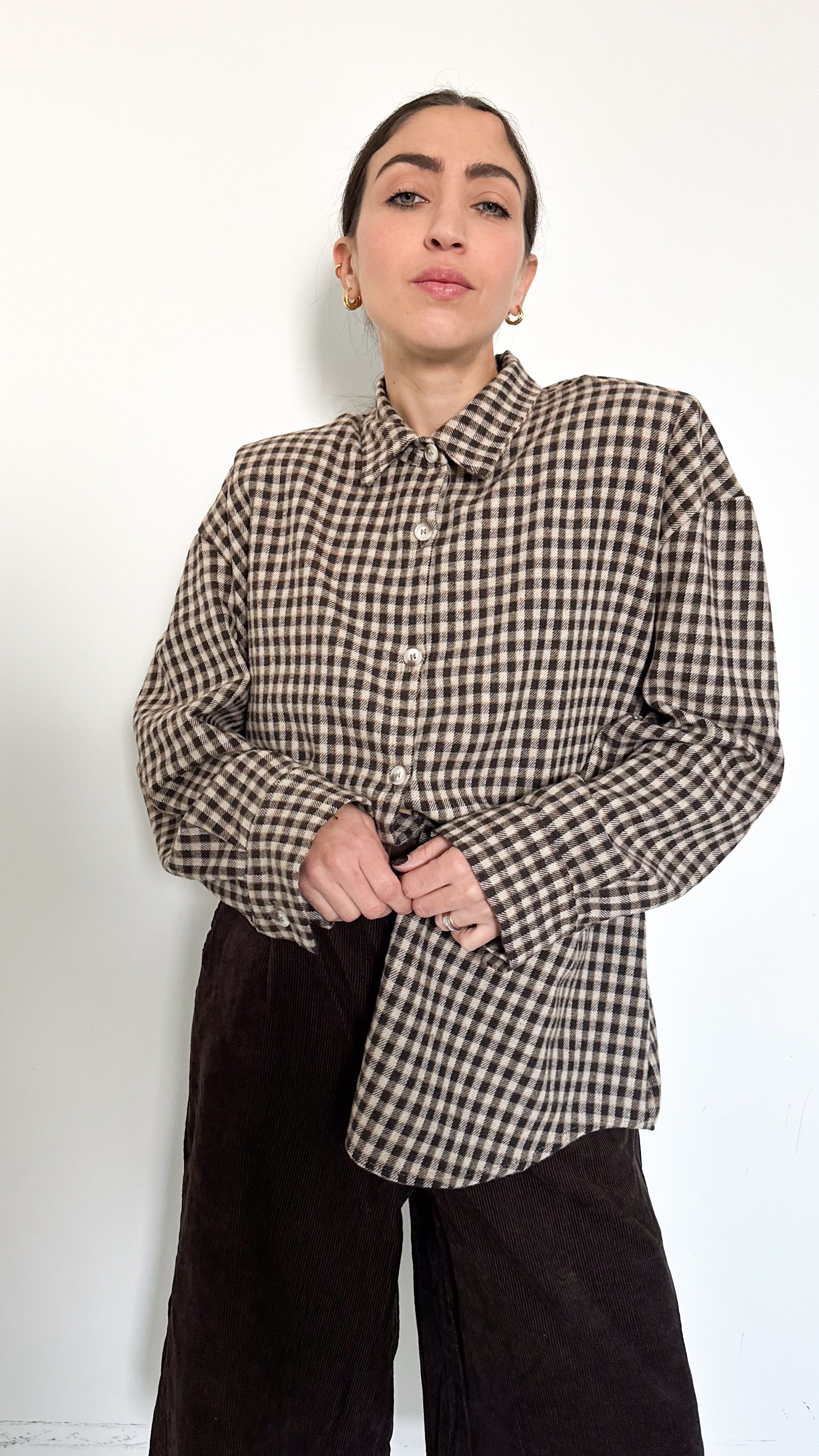 Camicia A Quadri Con Spalline