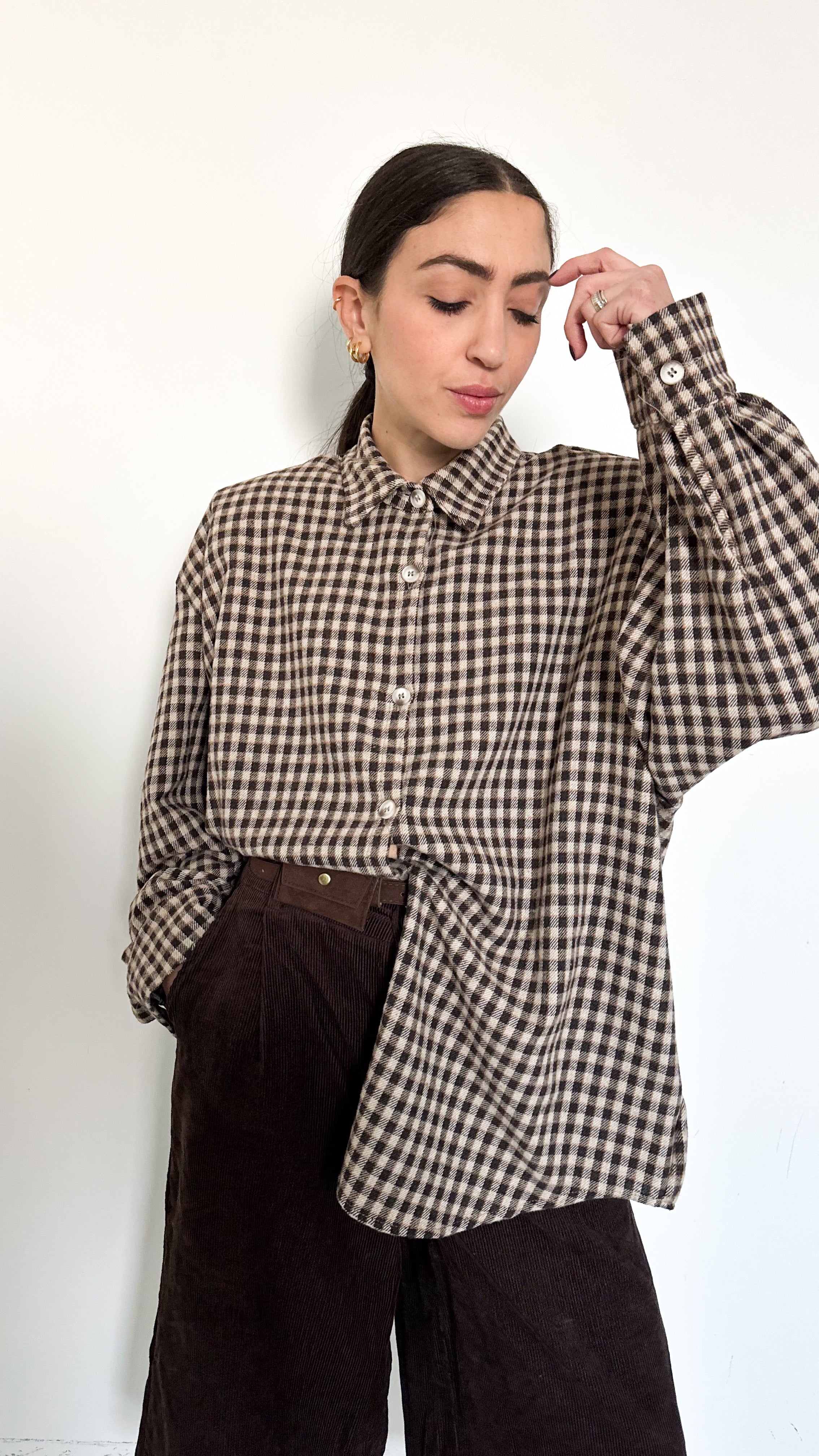 Camicia A Quadri Con Spalline