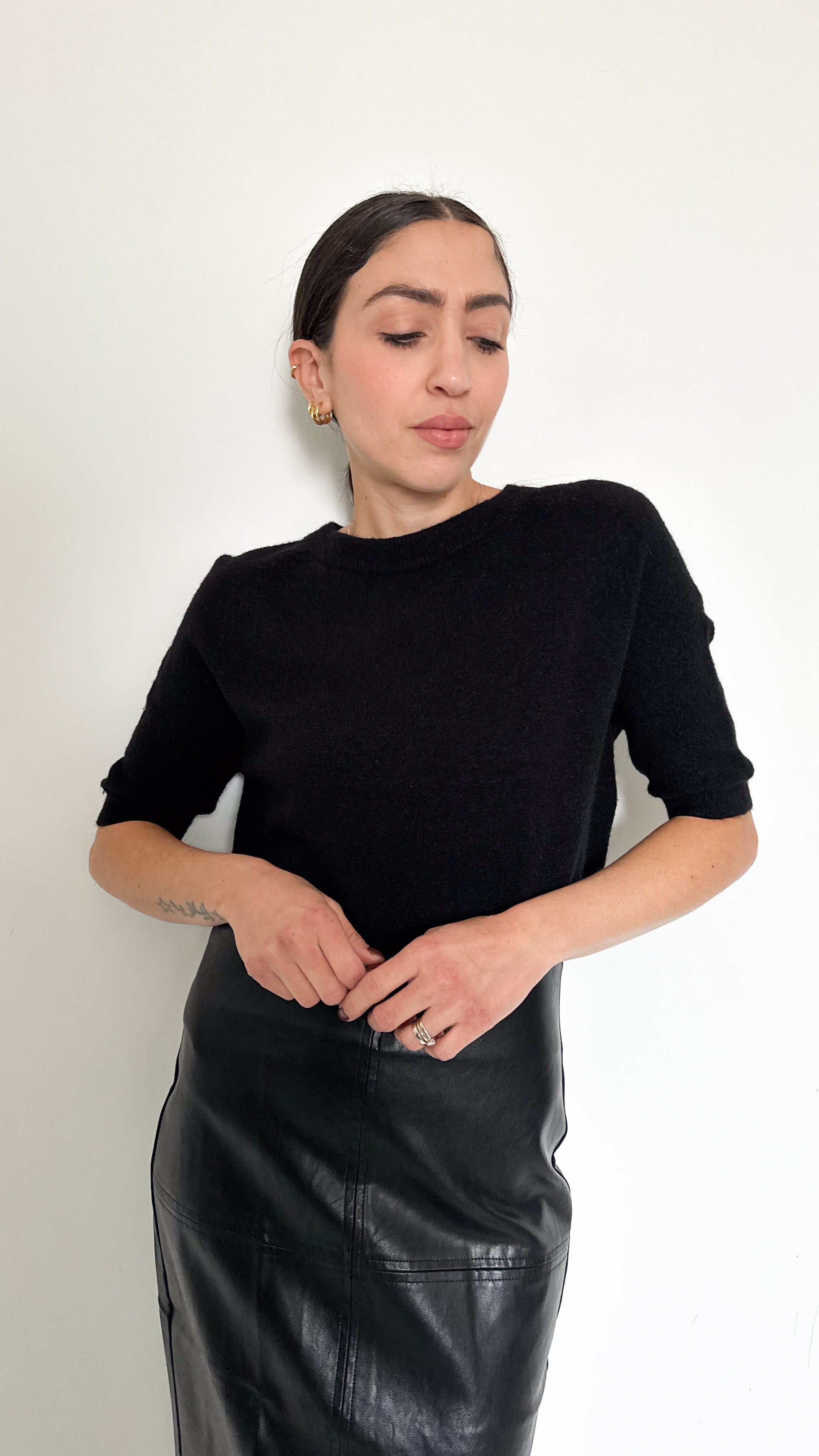 Pull Mezza Manica Nero