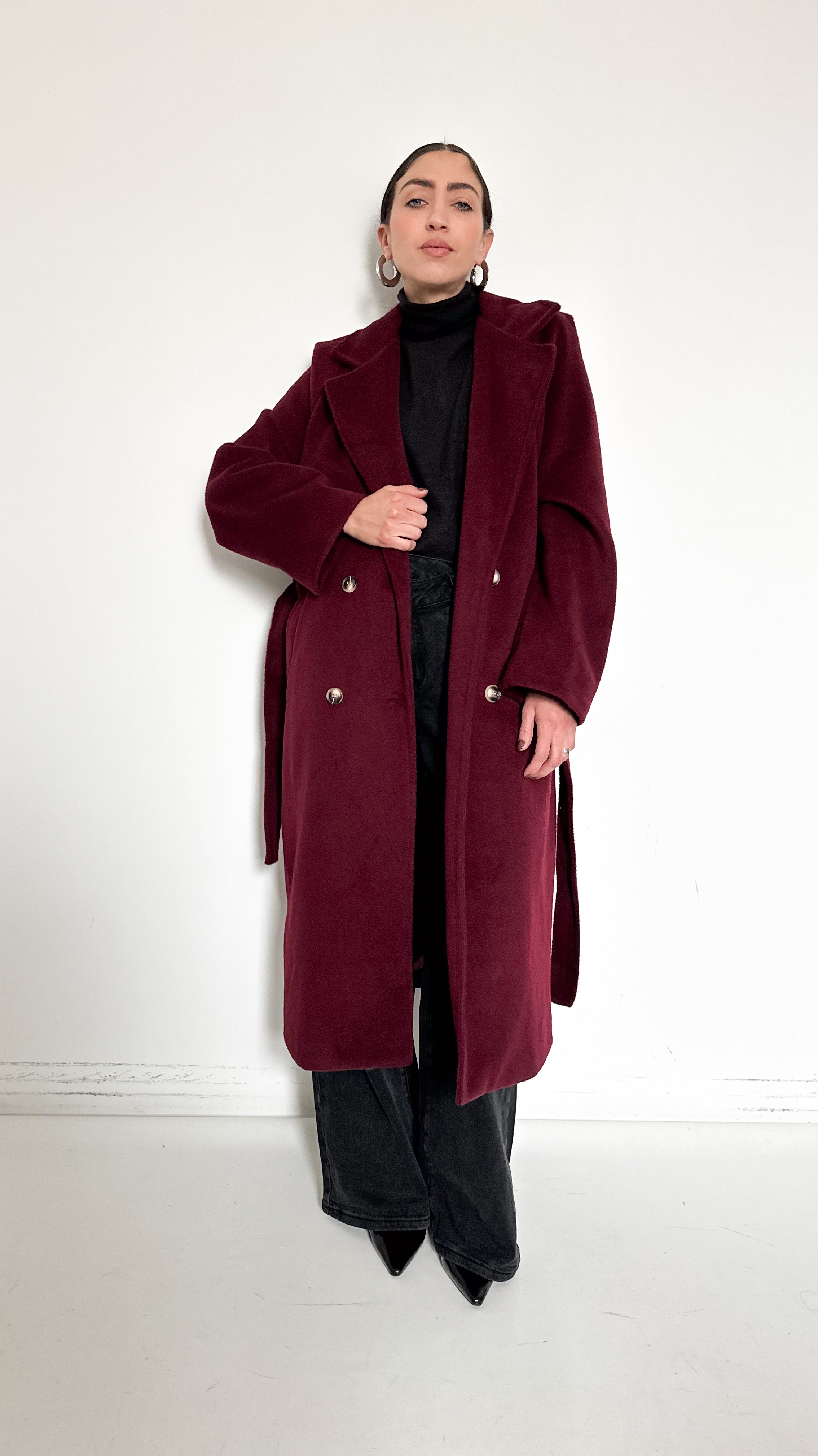 Cappotto Doppiopetto Bordeaux