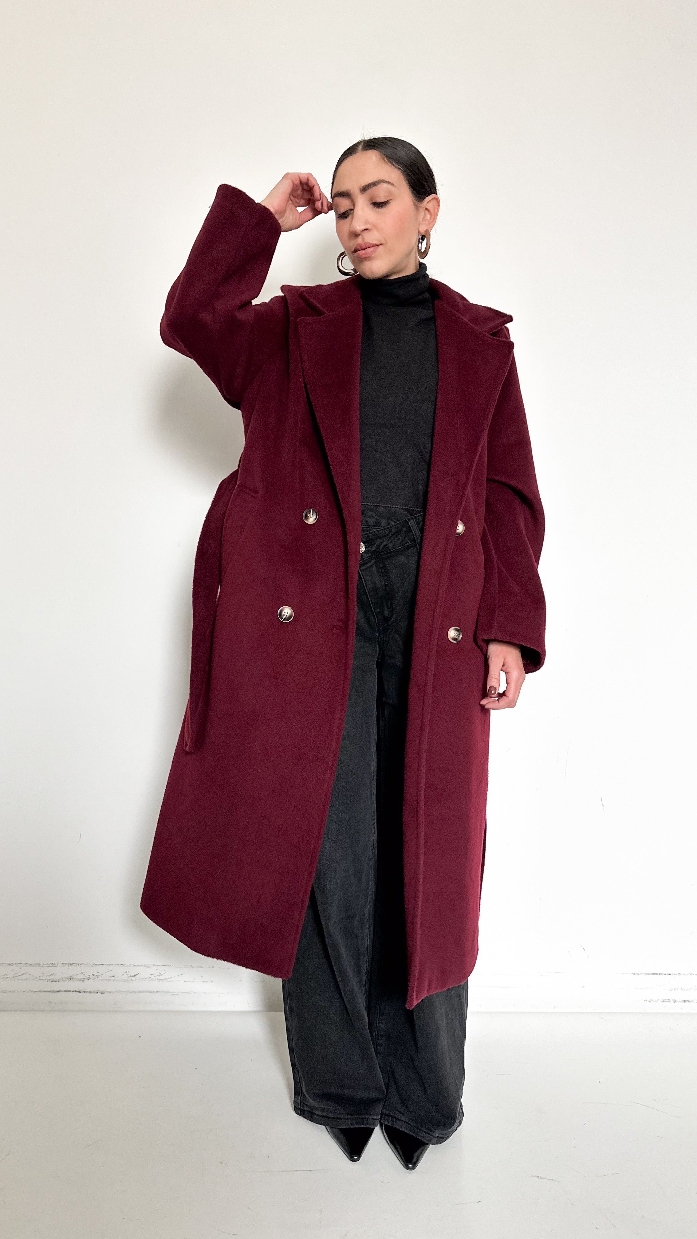 Cappotto Doppiopetto Bordeaux