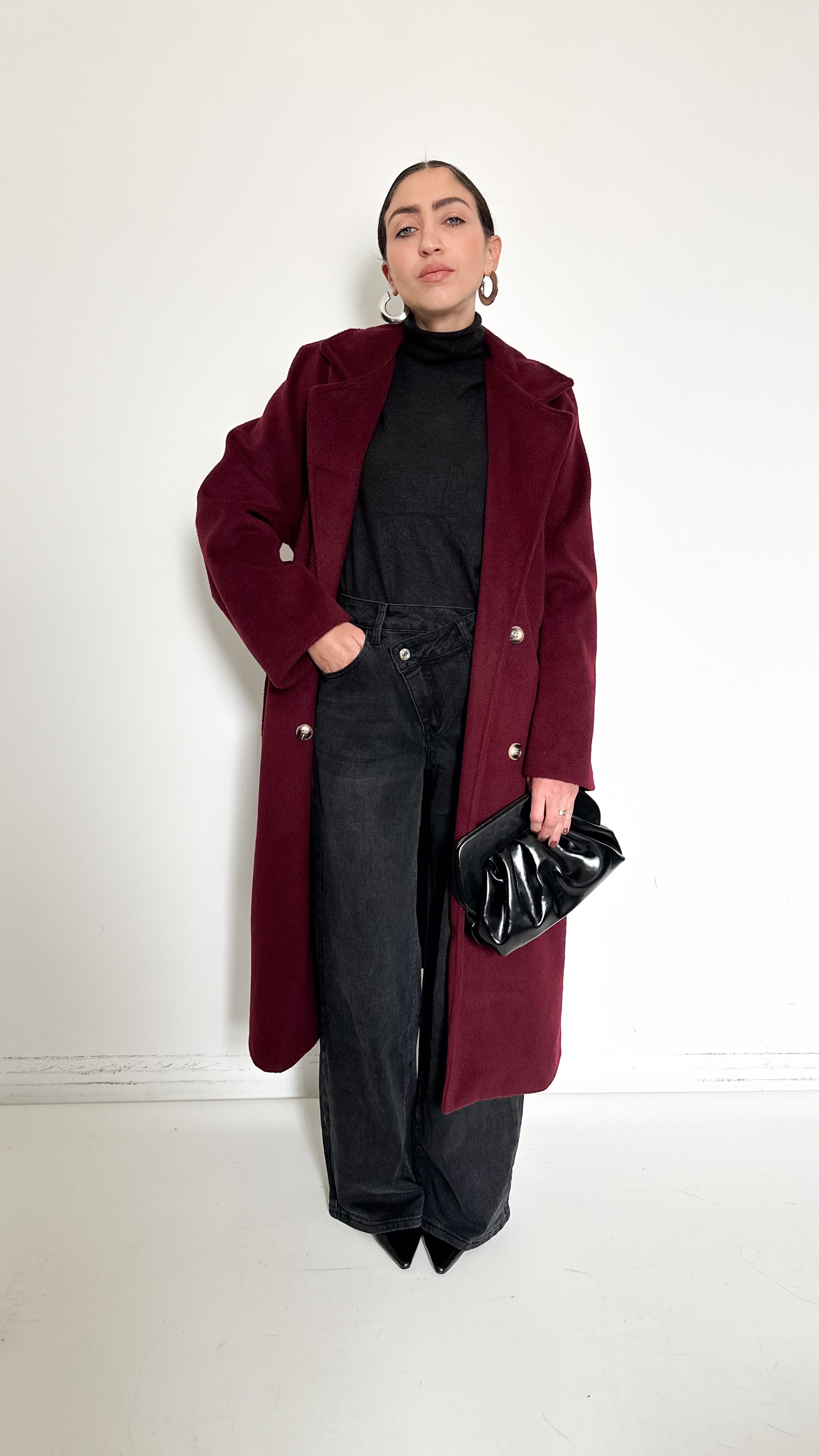 Cappotto Doppiopetto Bordeaux