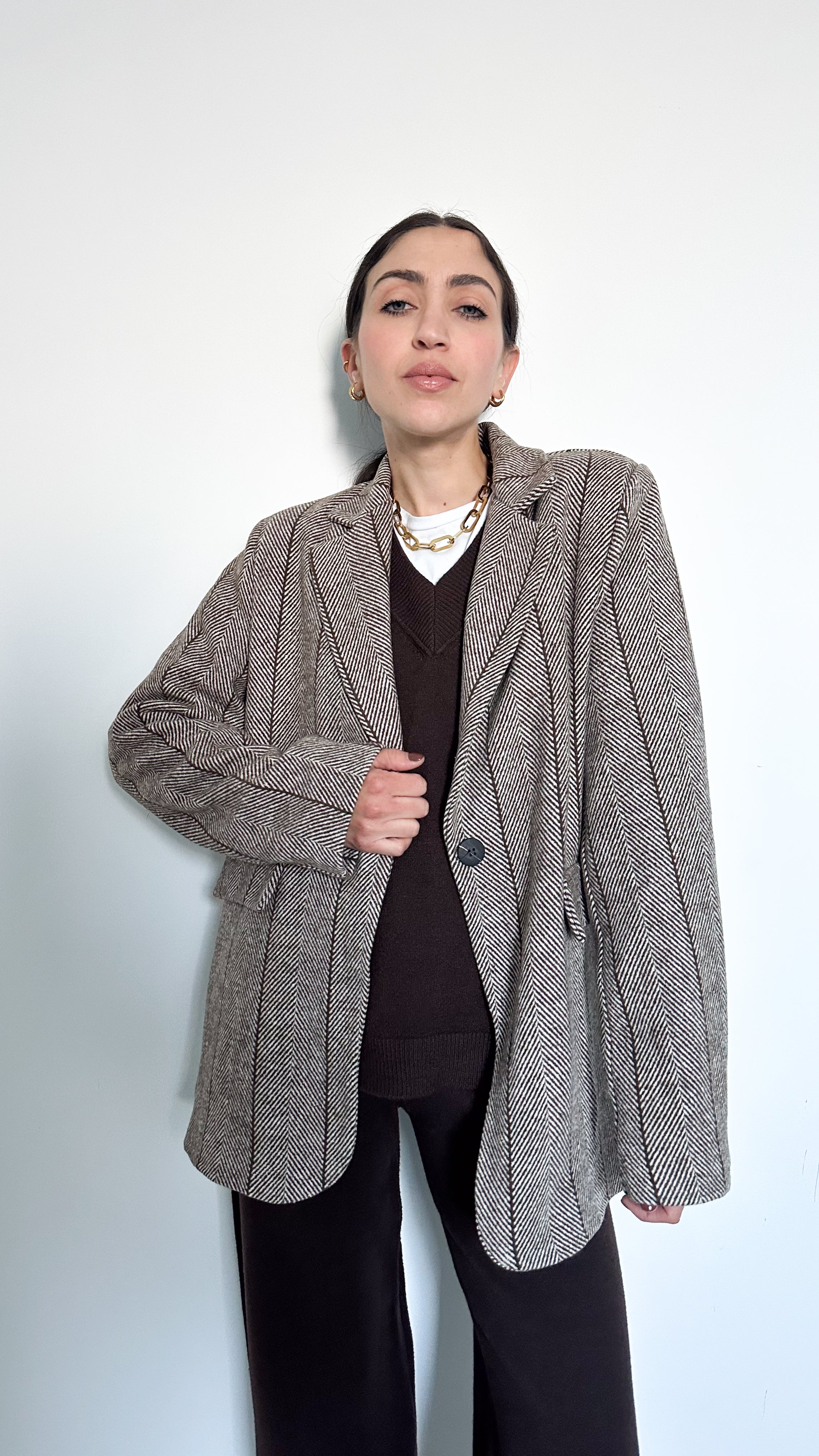 Blazer Spigato Marrone