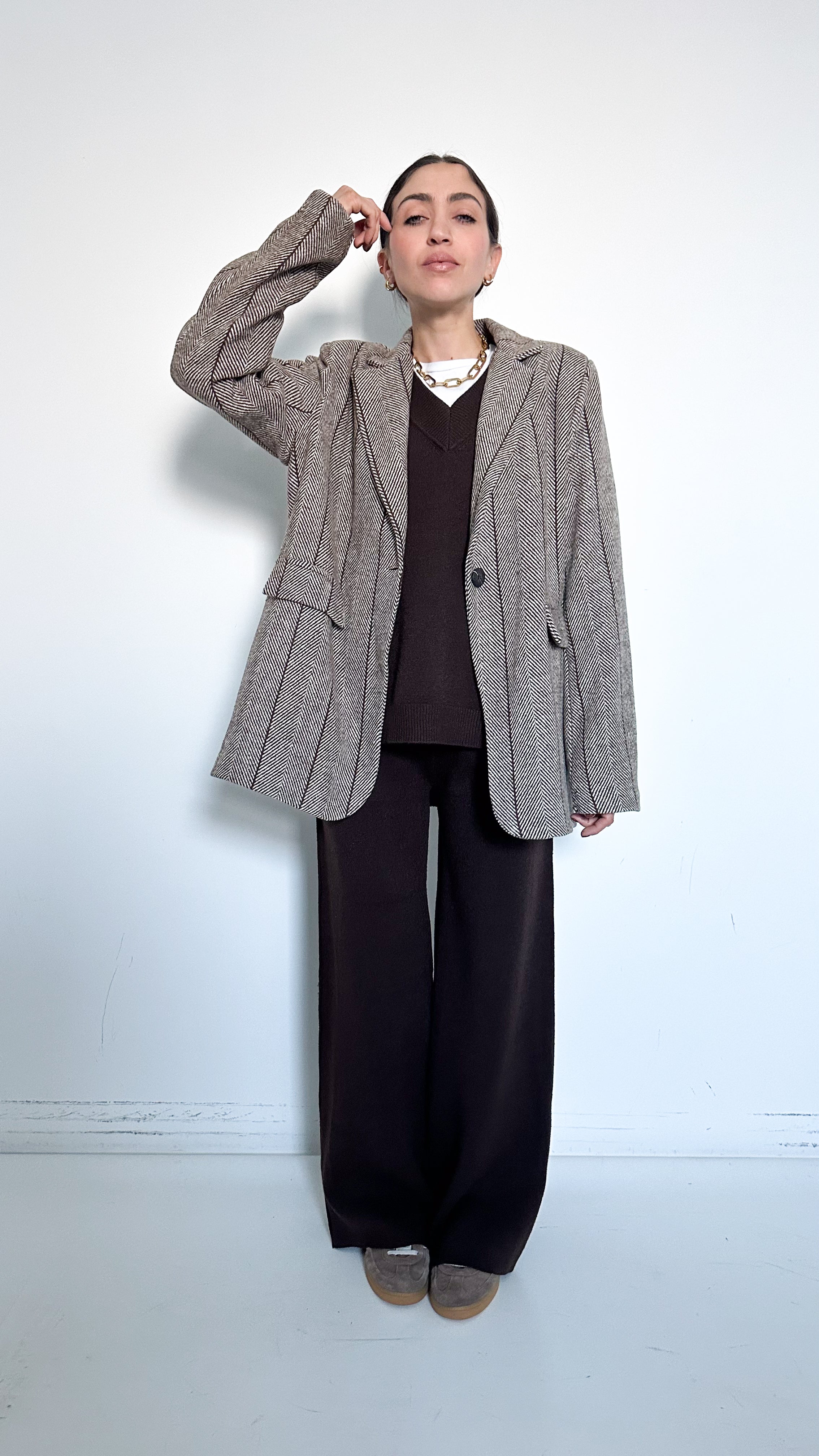 Blazer Spigato Marrone