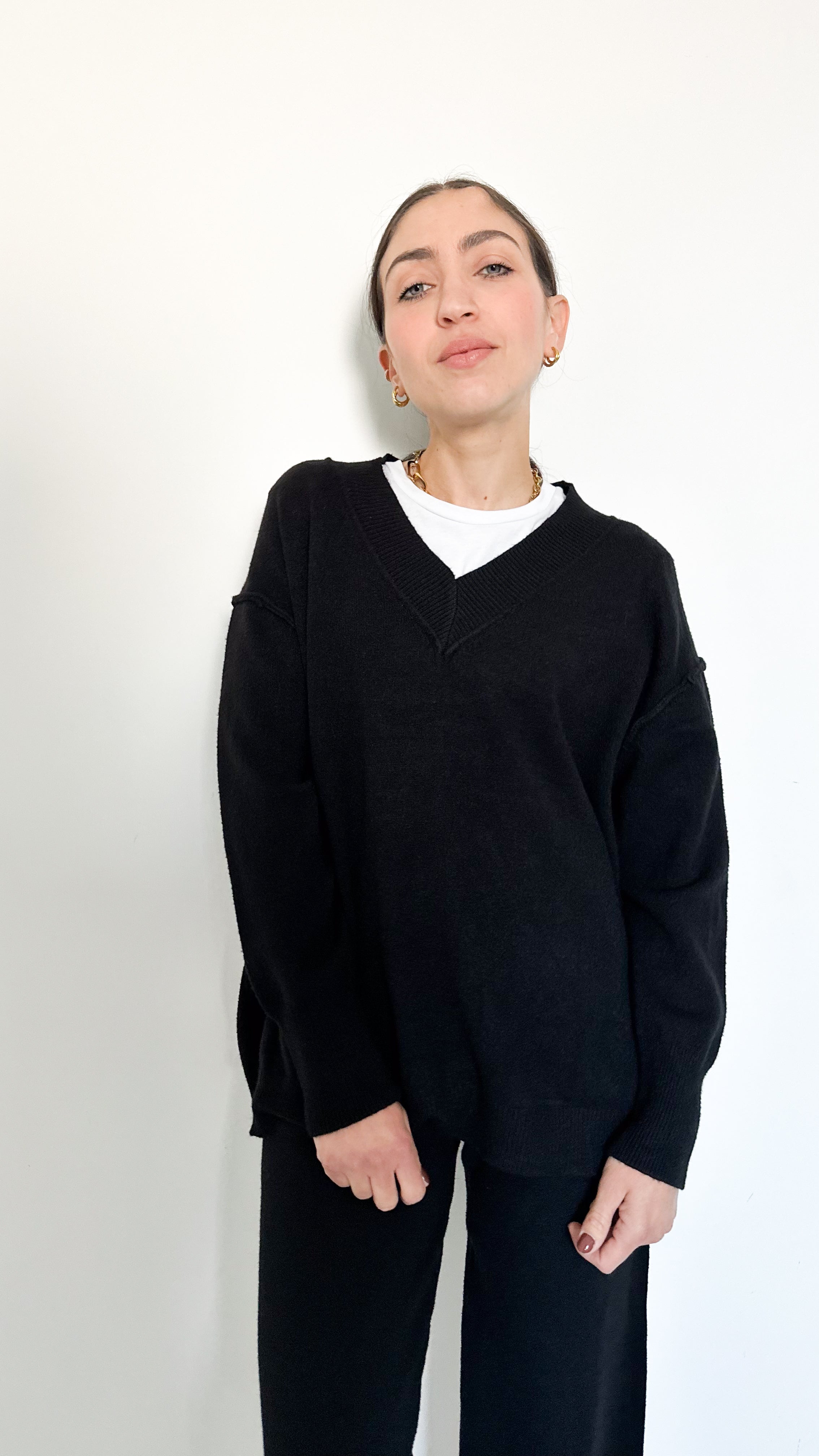 Coordinato Nero Scollo A Punta